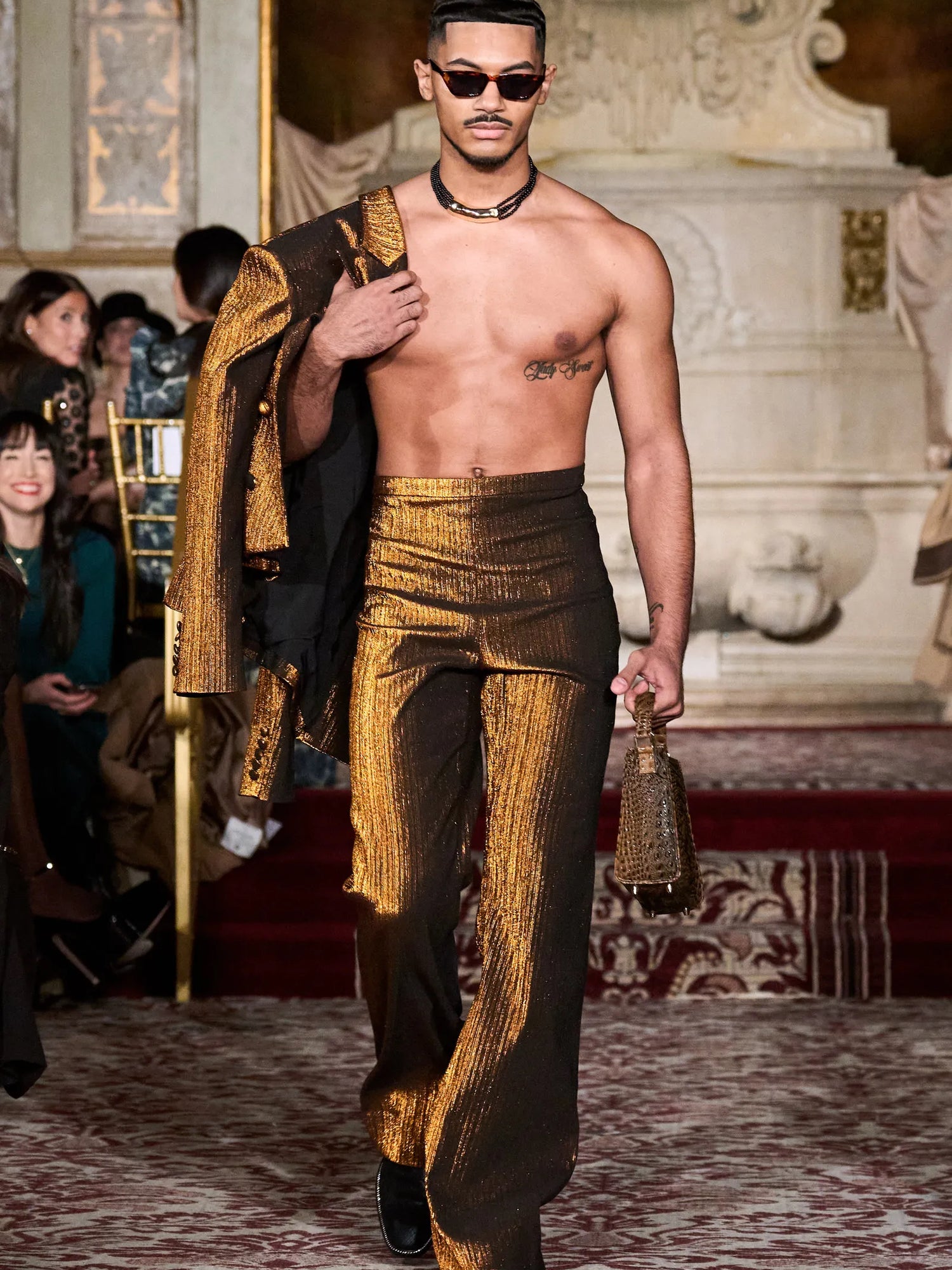 Bronze Flare Trousers