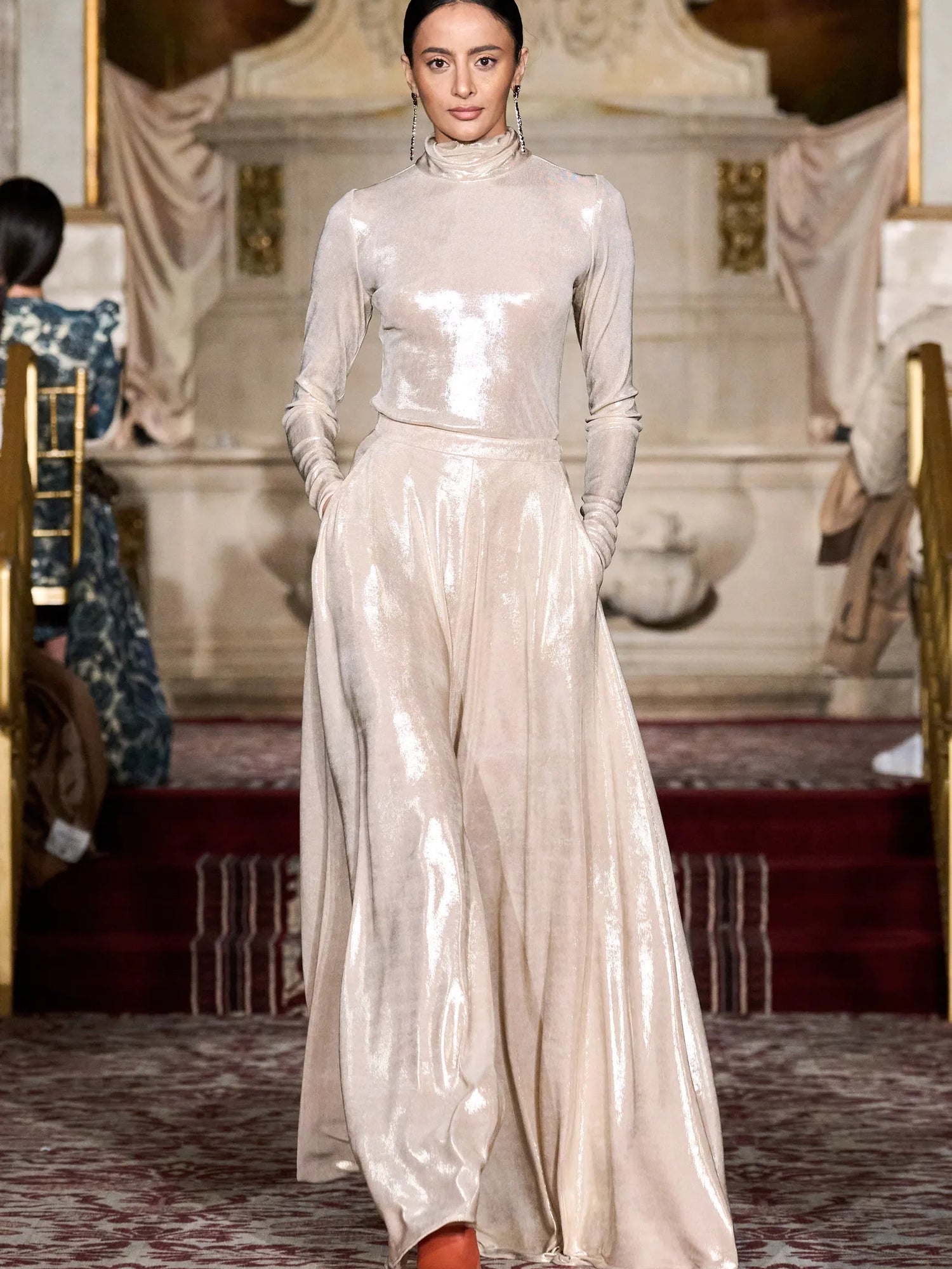 Iridescent Champagne Long Sleeve Top