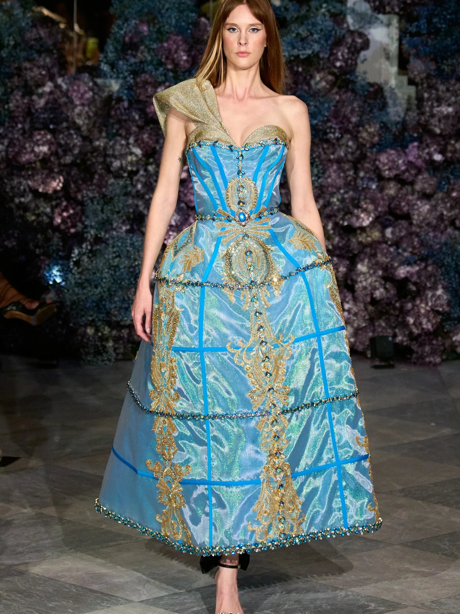 Embellished Tea Length Dress