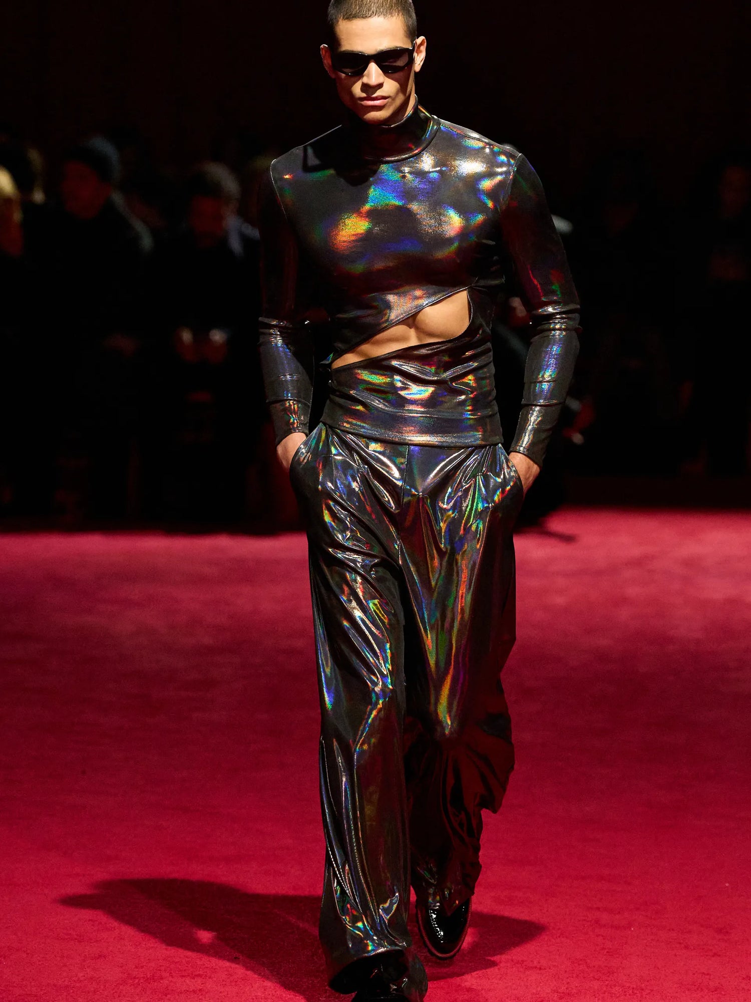 Oil Slick Wide Leg Trousers