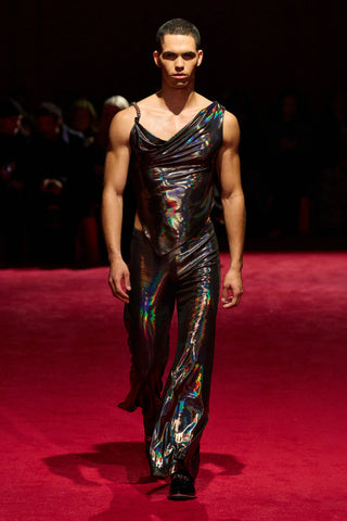 Oil Slick Sleeveless Draped Top