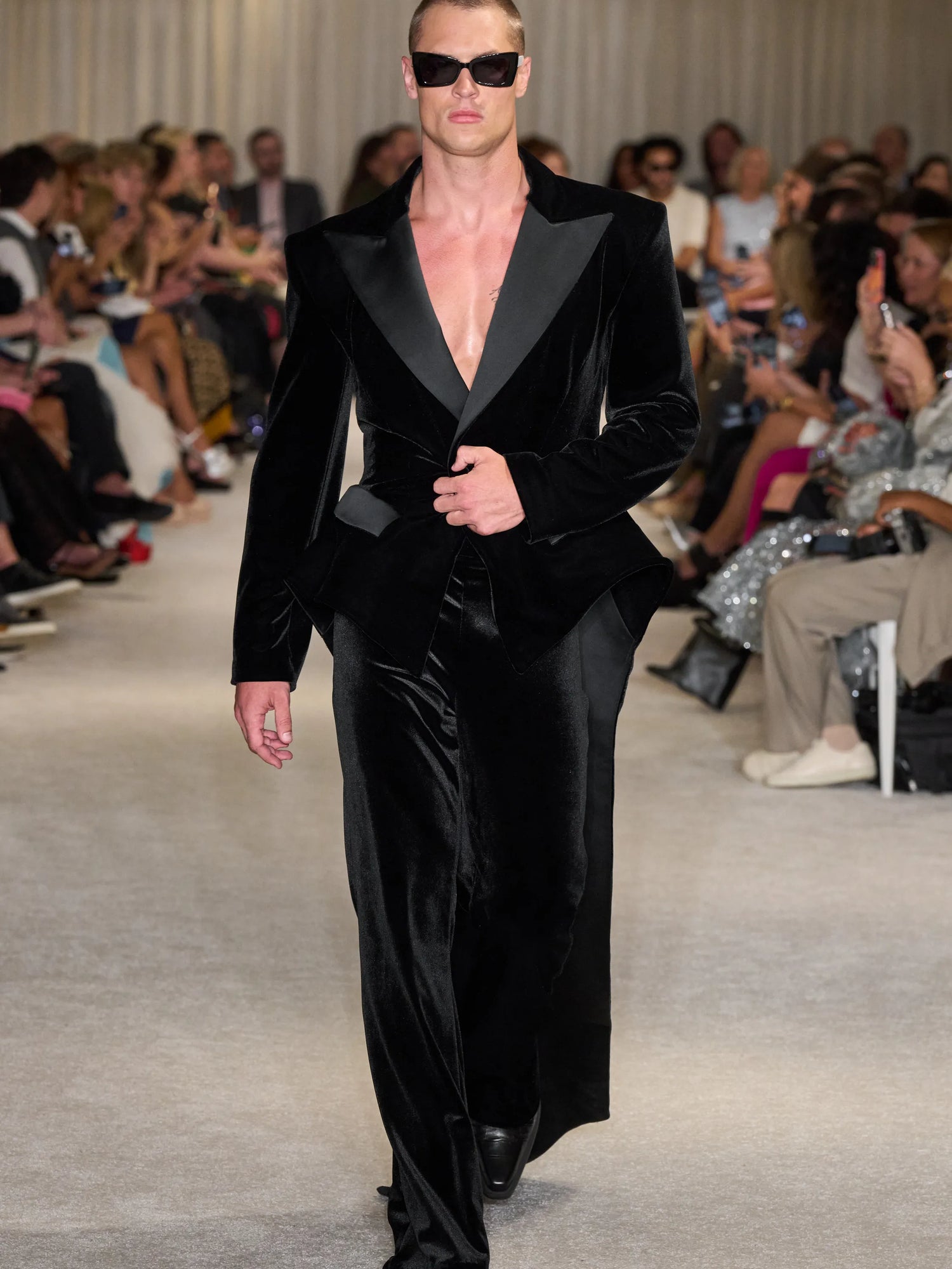 Black Velvet Wide Leg Trouser