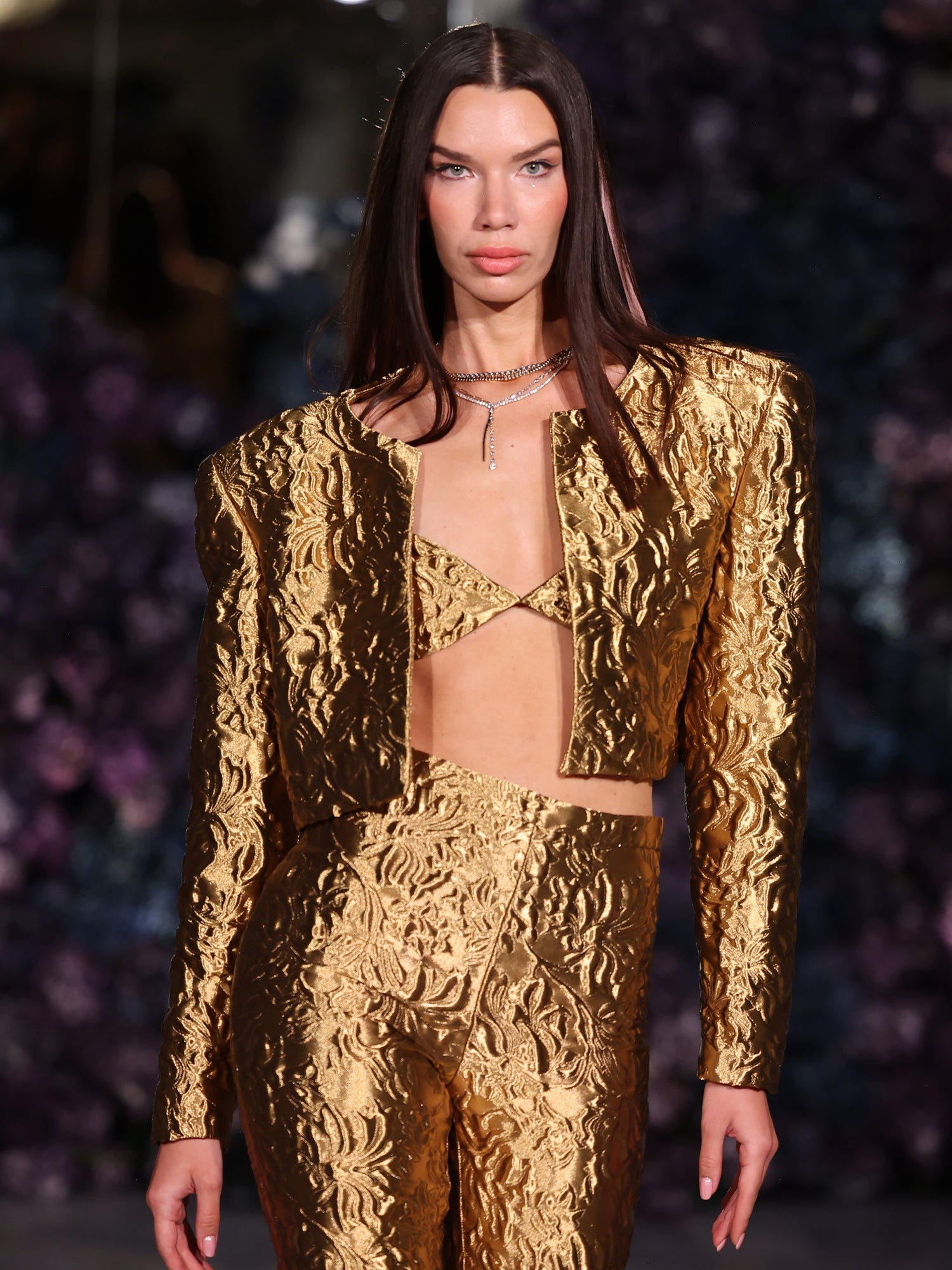 Metallic Brocade Bra Top