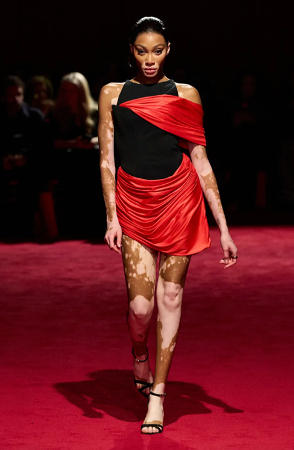 Electric Red Jersey Single Sleeve Criss Cross Draped Dress