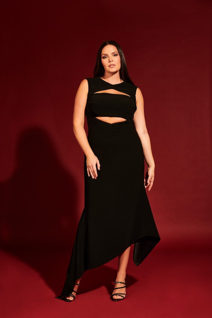 Crepe Cut Out Dress