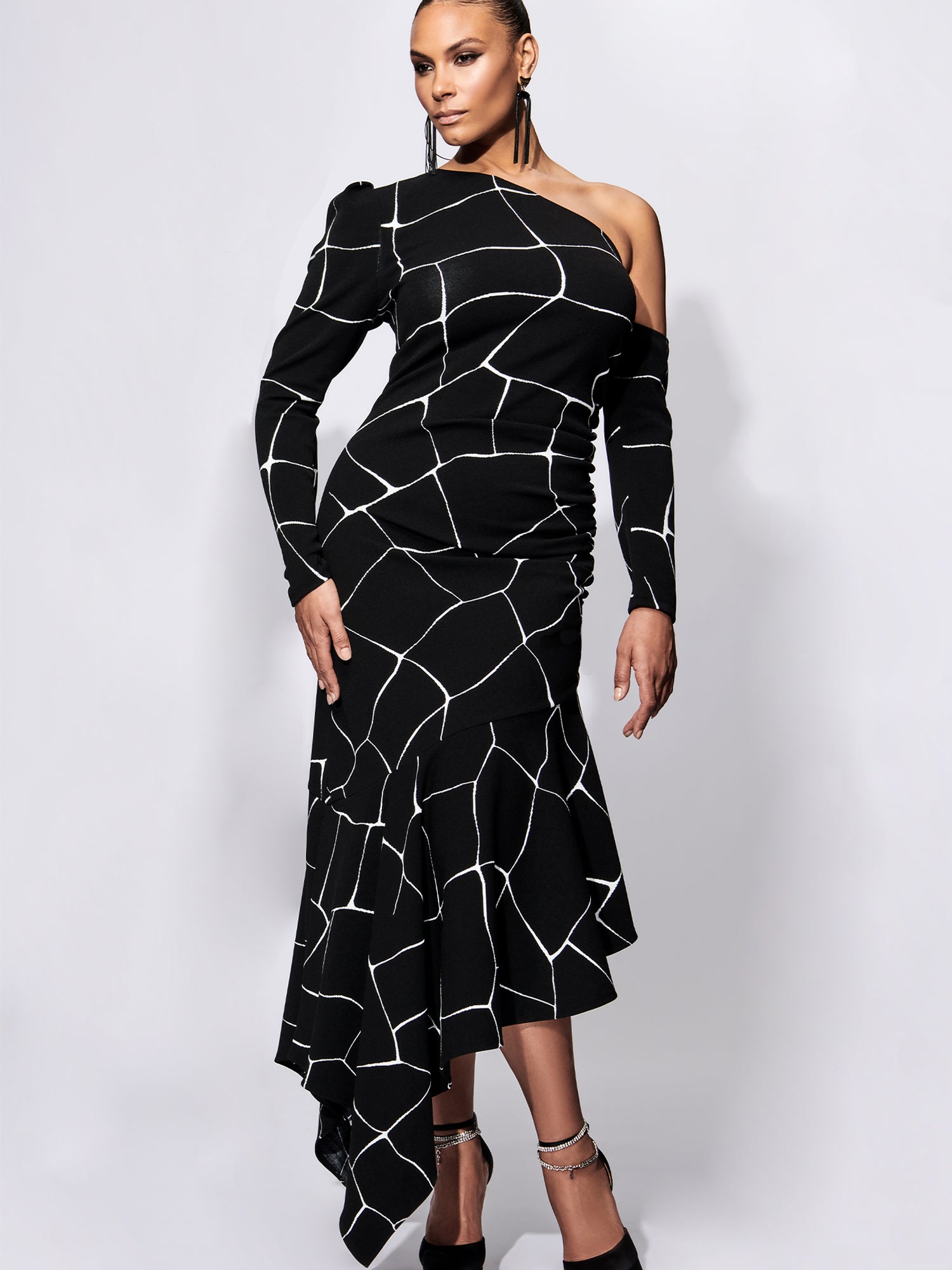 Asymmetrical Ruffle Hem Dress