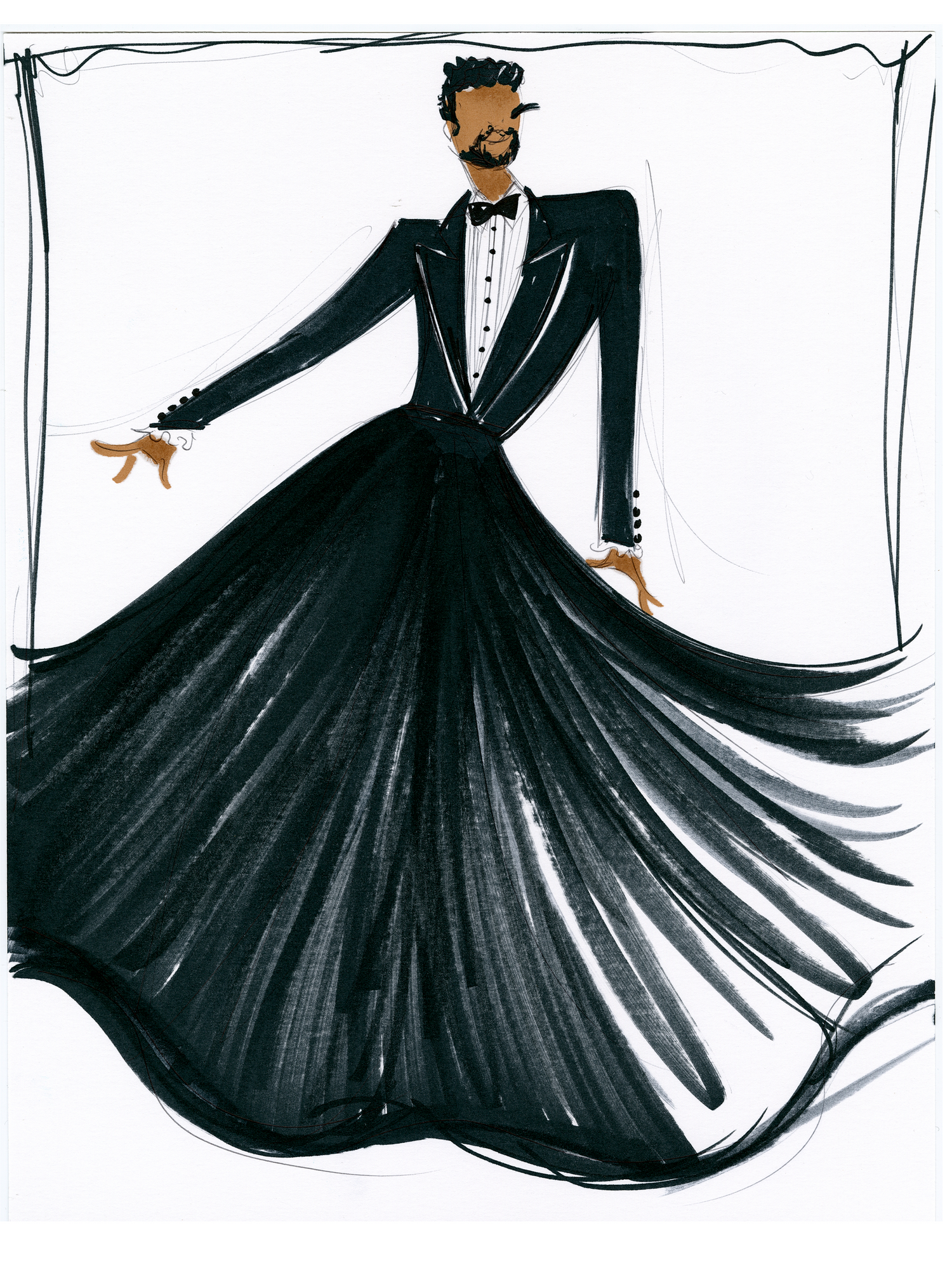 "Billy Porter" - Sketch Print