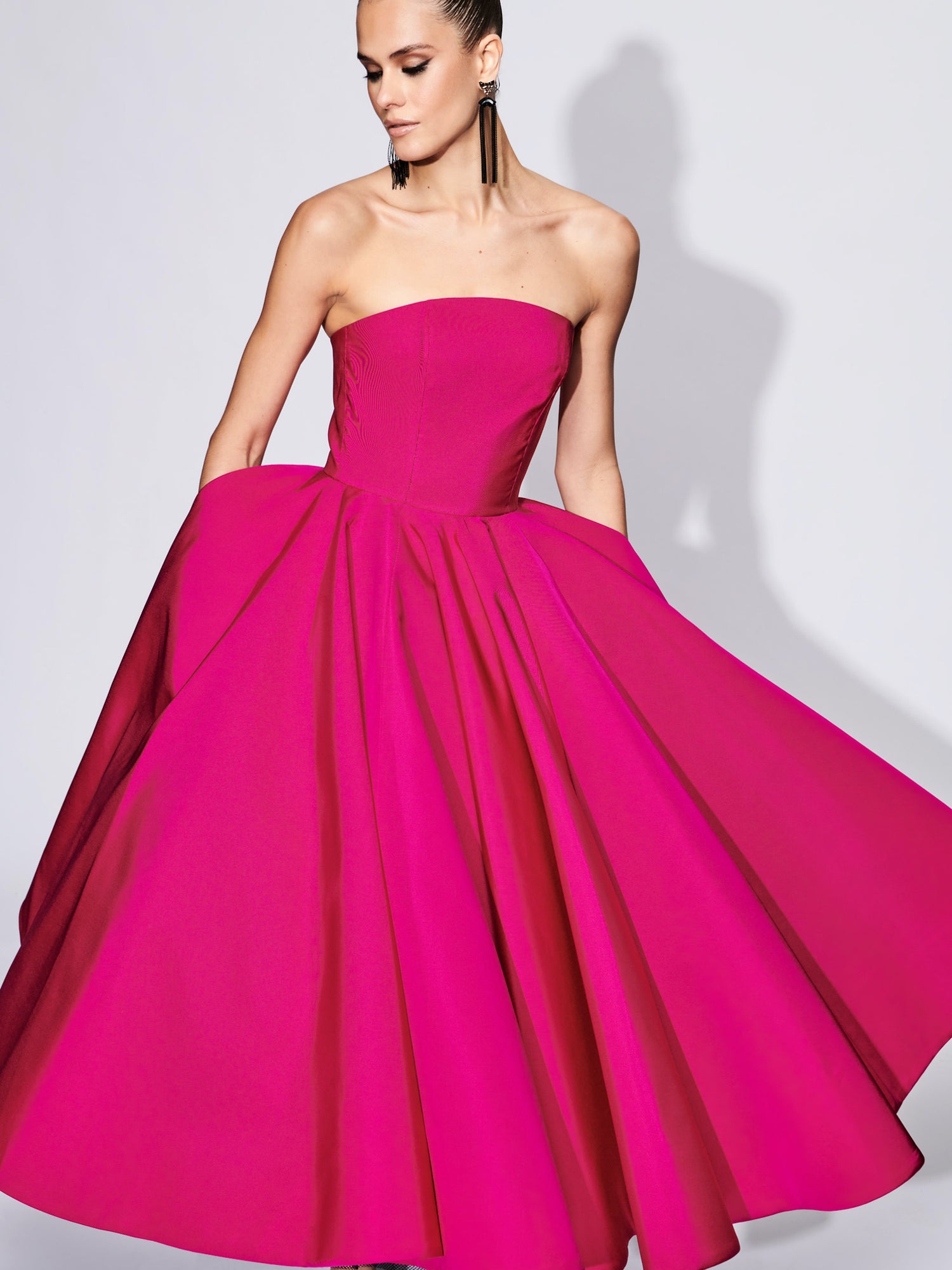 Strapless Tea Length Dress
