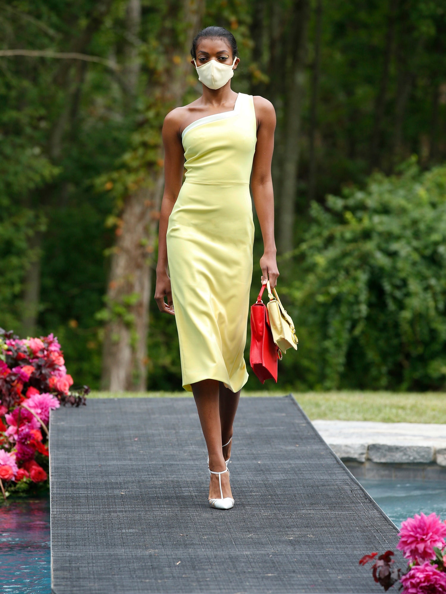 One Shoulder Mid Length Sheath Dress