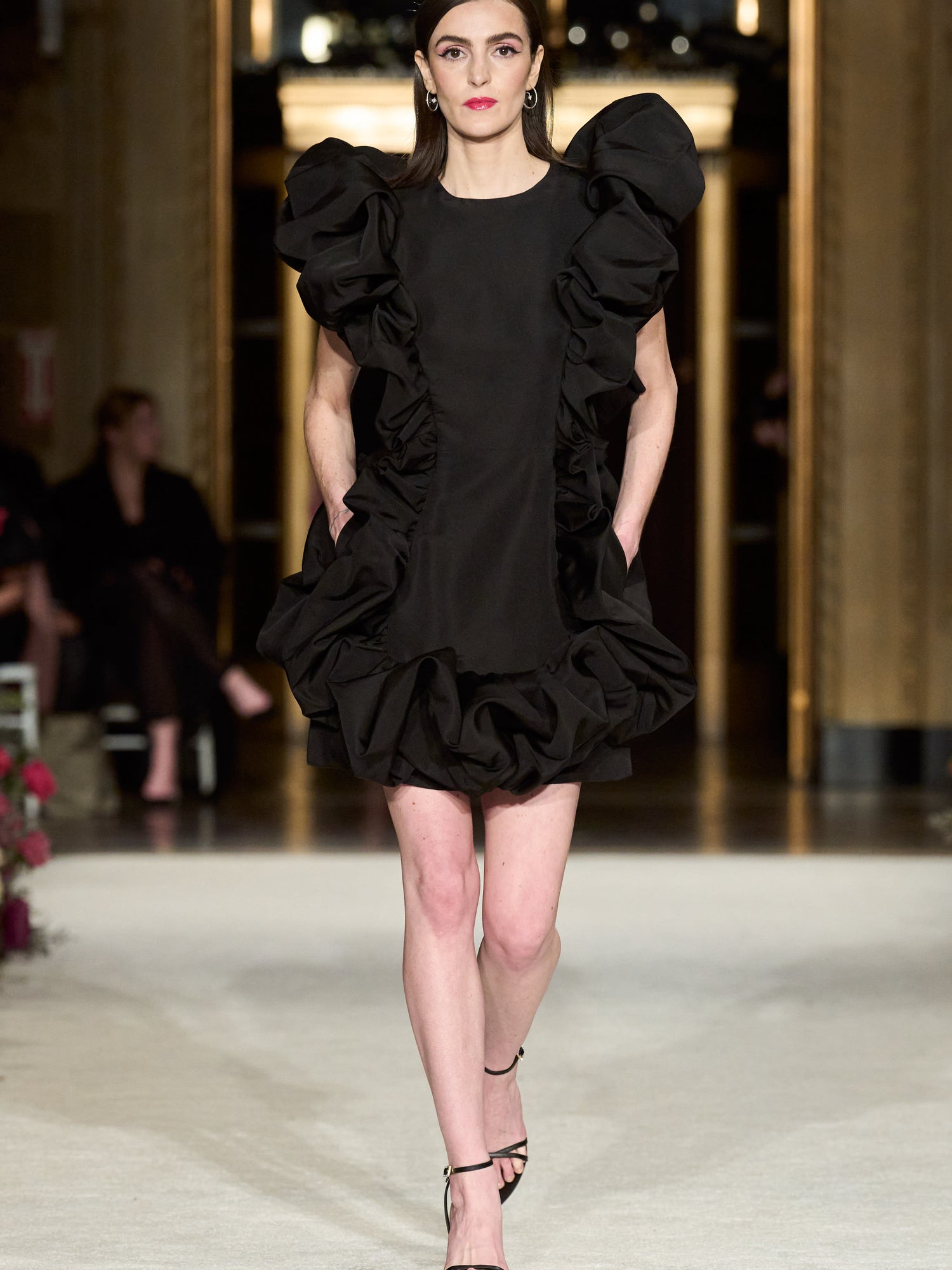 Sculpted Silk Faille Mini Dress