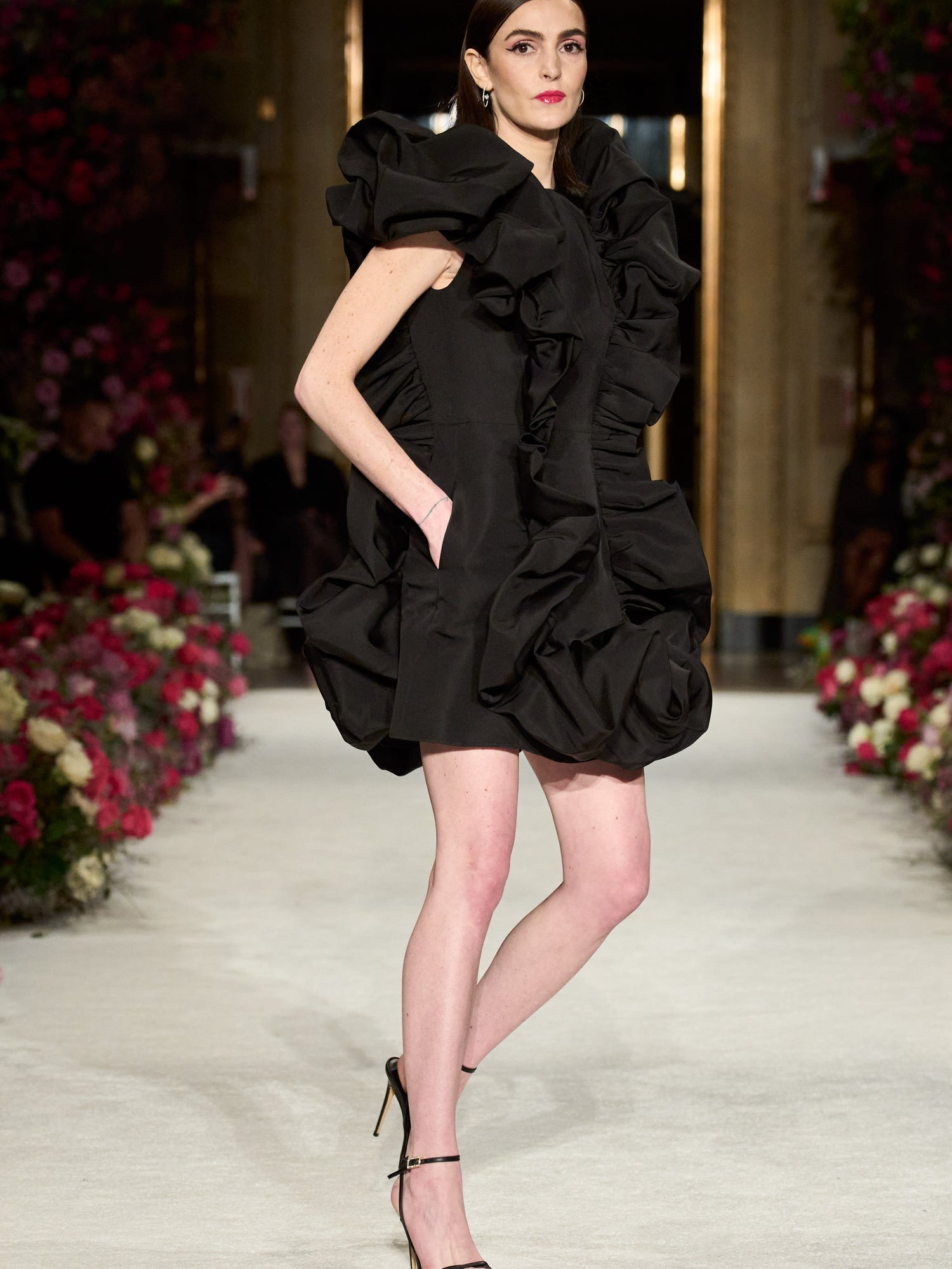 Sculpted Silk Faille Mini Dress