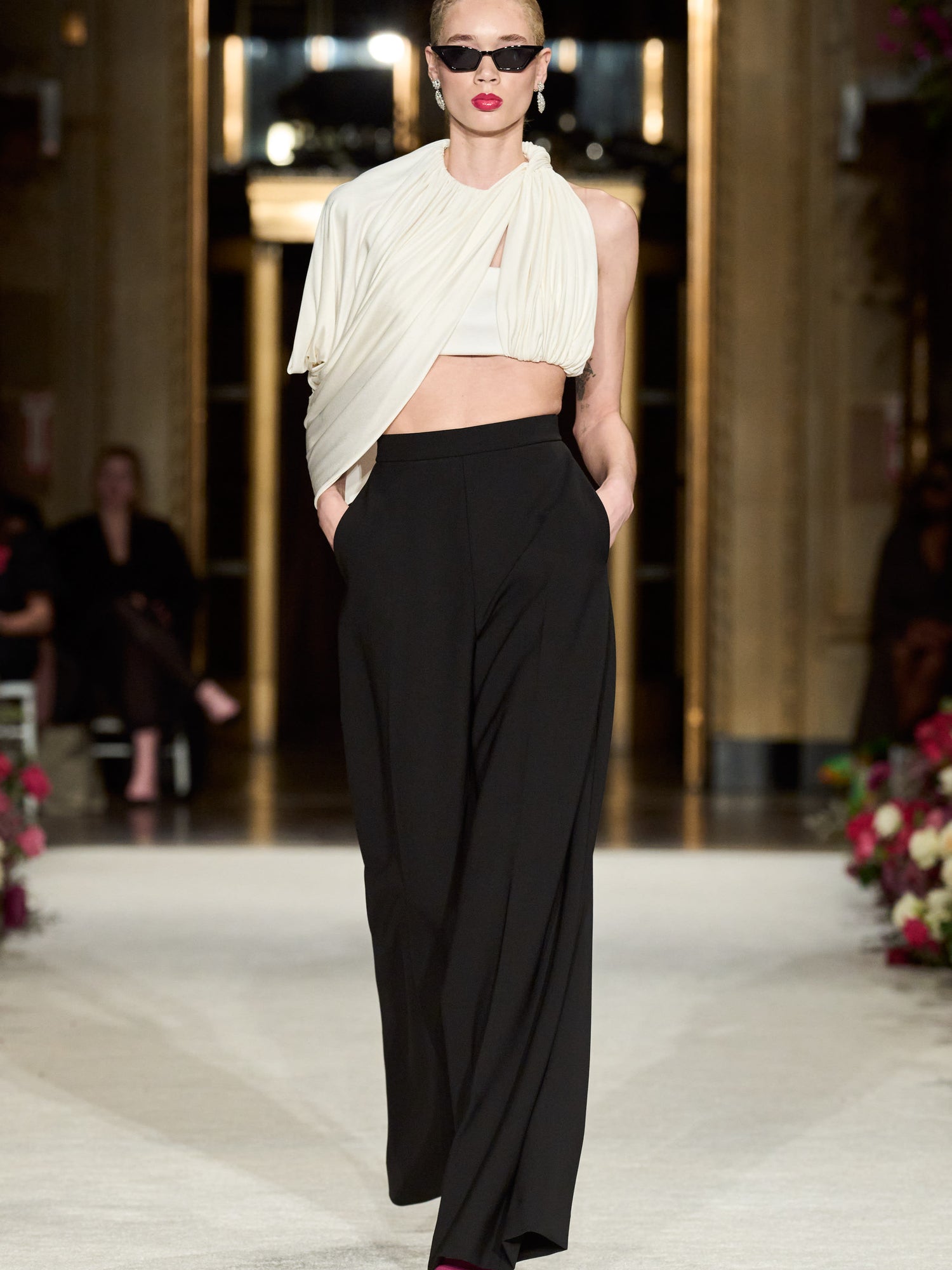 Draped Jersey Crop Top