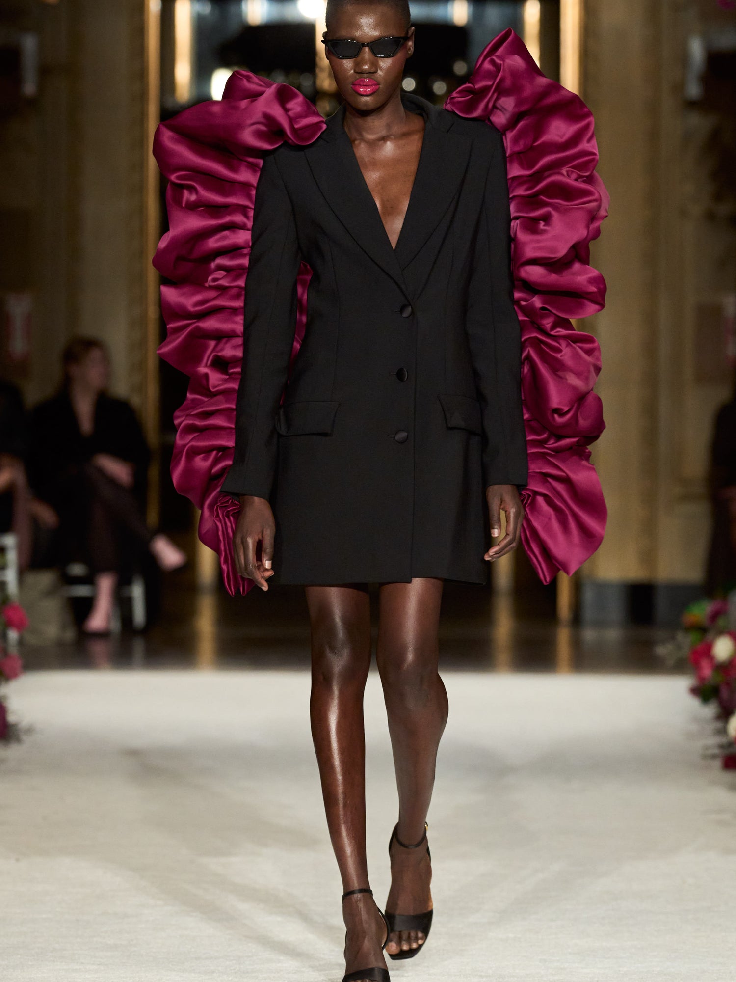 Organza Bubble Sleeve Blazer Dress