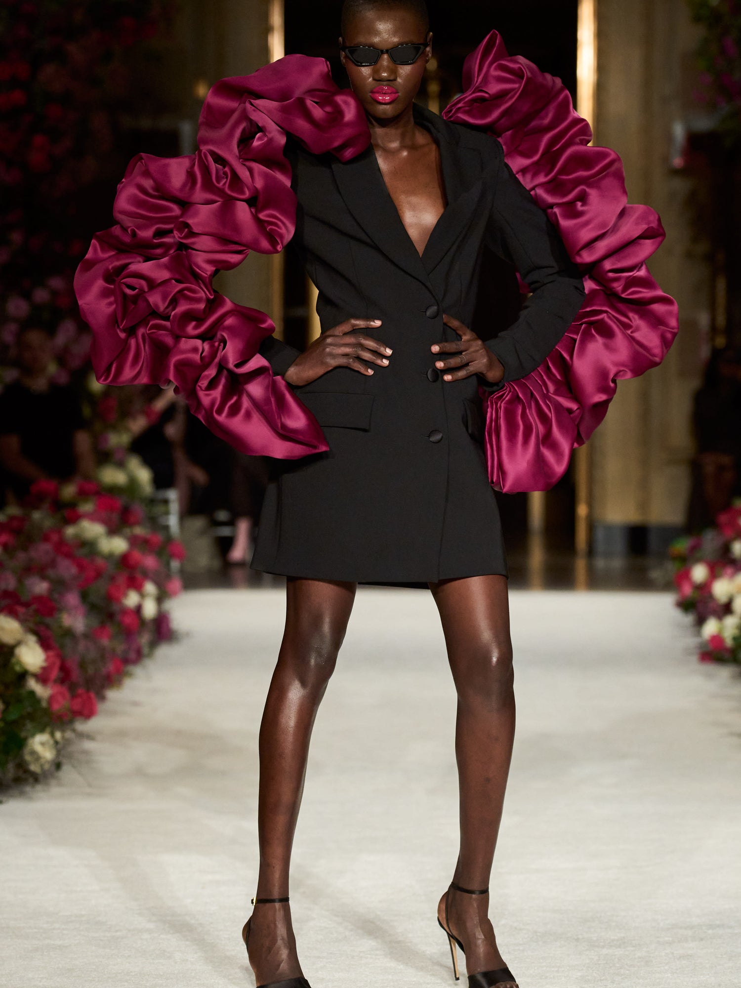 Organza Bubble Sleeve Blazer Dress