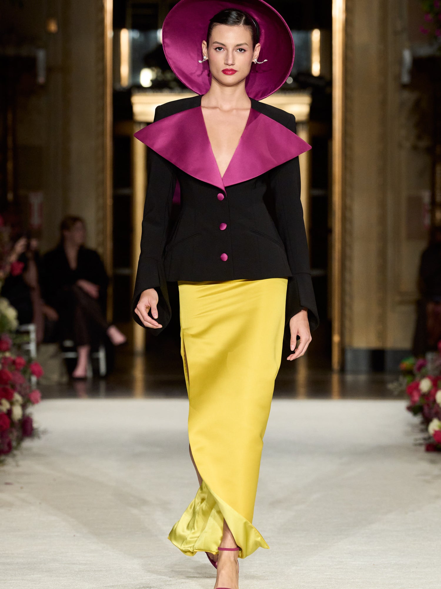 Satin Side Slit Skirt
