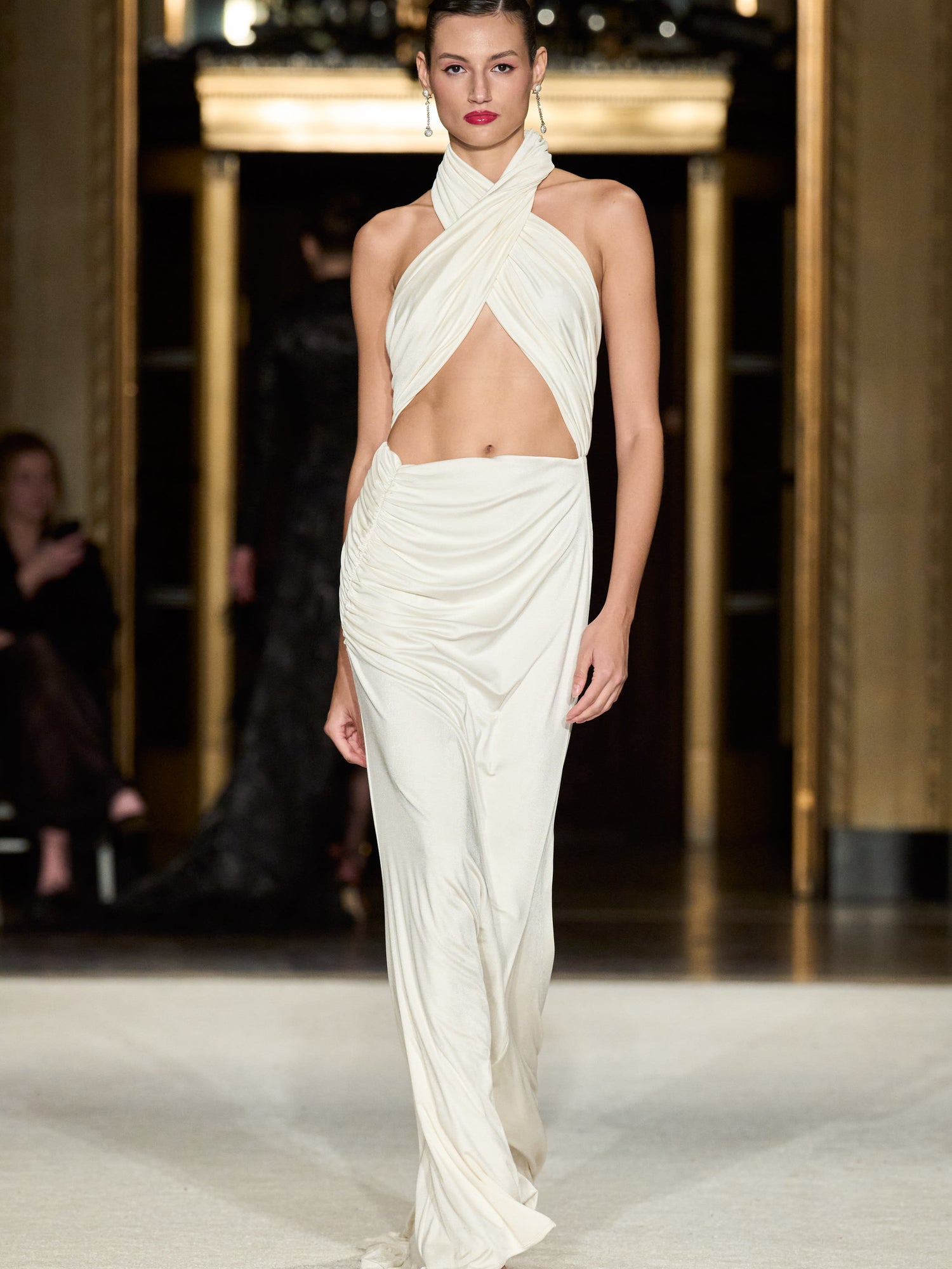 Draped Halter Godess Gown