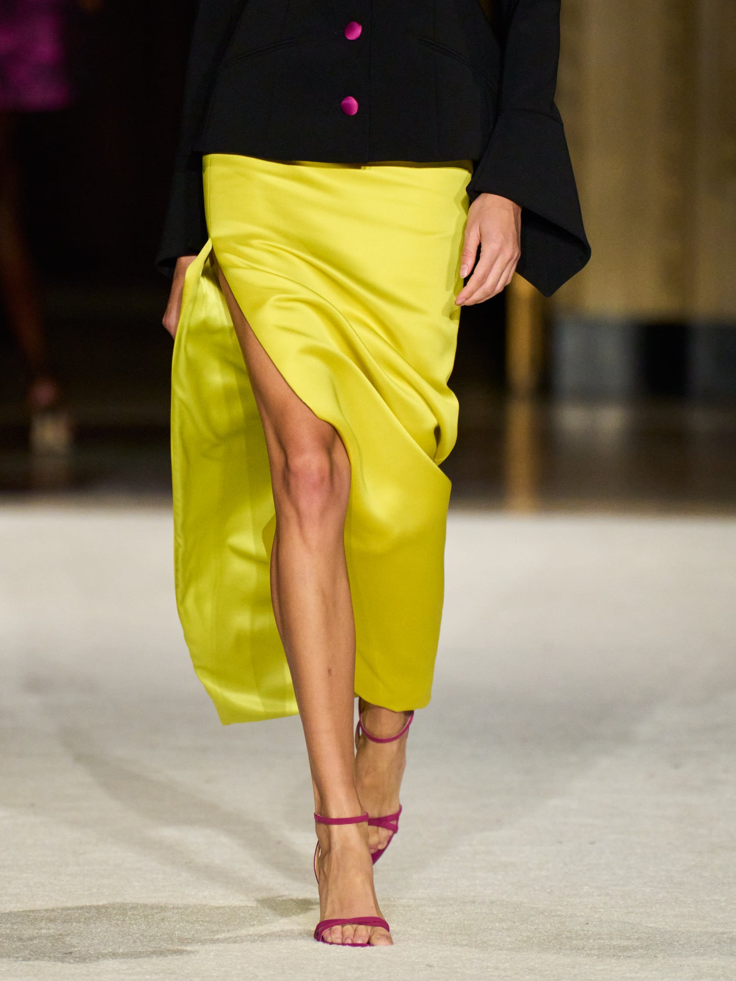 Satin Side Slit Skirt