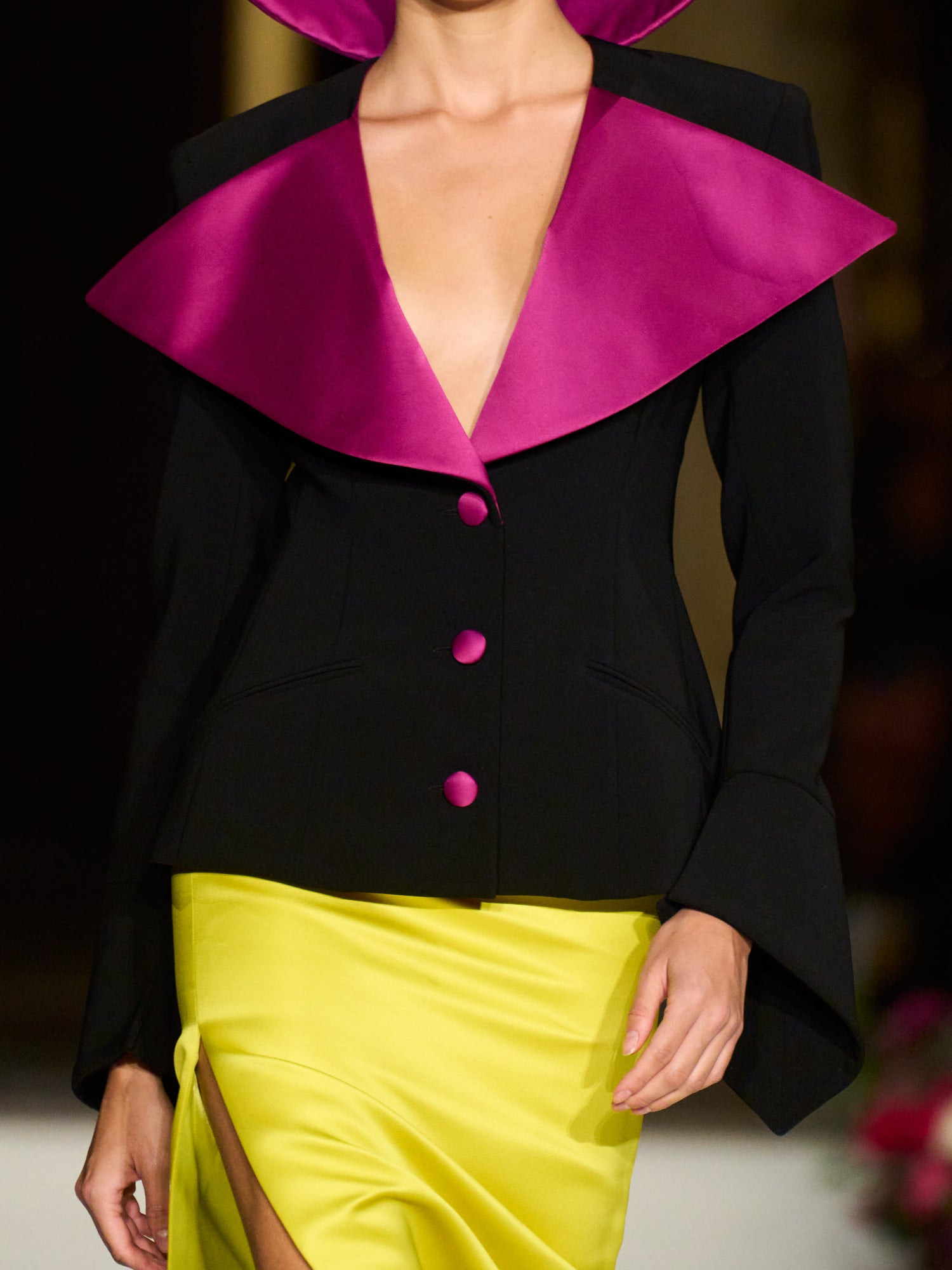 Oversized Satin Lapel Blazer