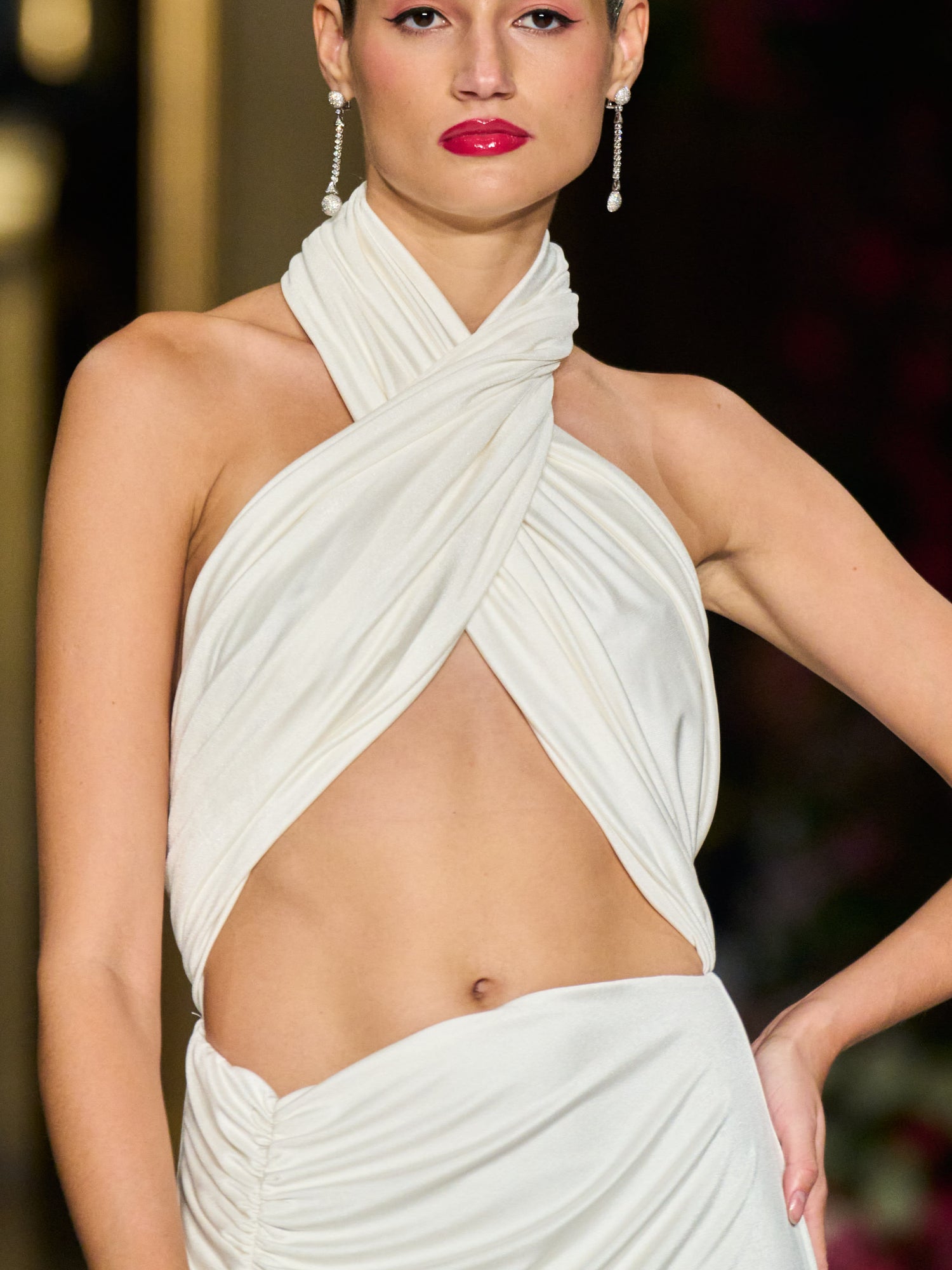 Draped Halter Godess Gown