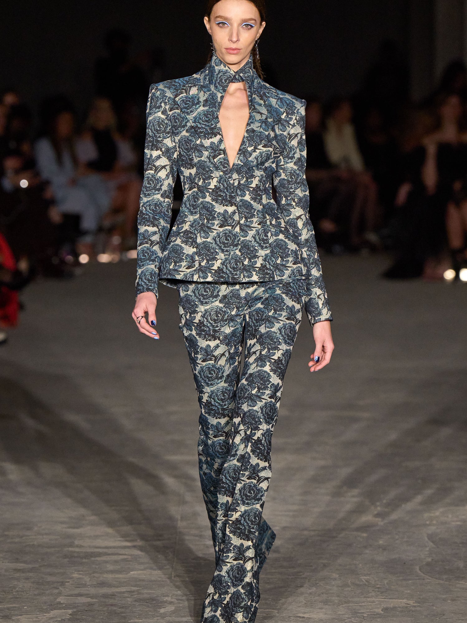 Victorian Blue Floral Blazer