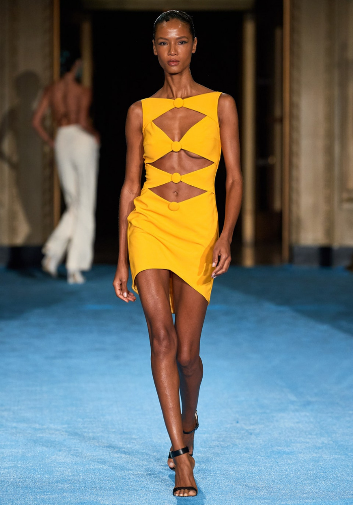 Cut Out Button Mini Dress