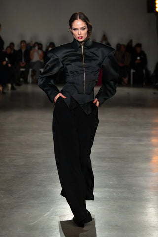 Wide Leg Corset Lapel Trousers