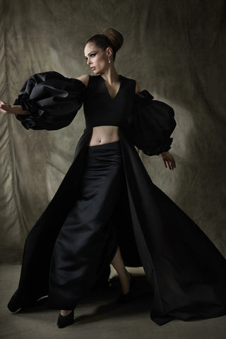 Black Bubble Sleeve Cape