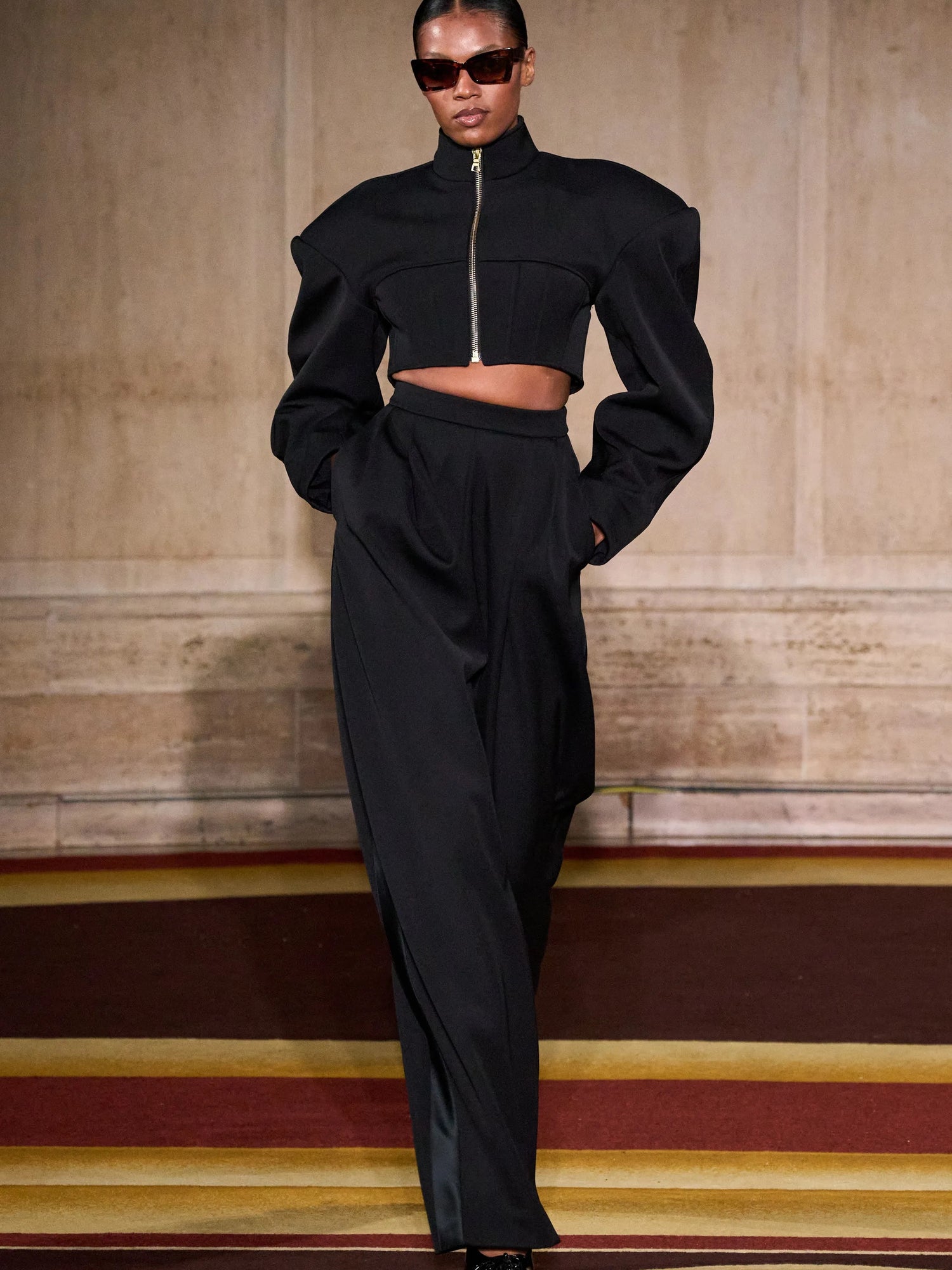 Cropped Corset Zip Jacket