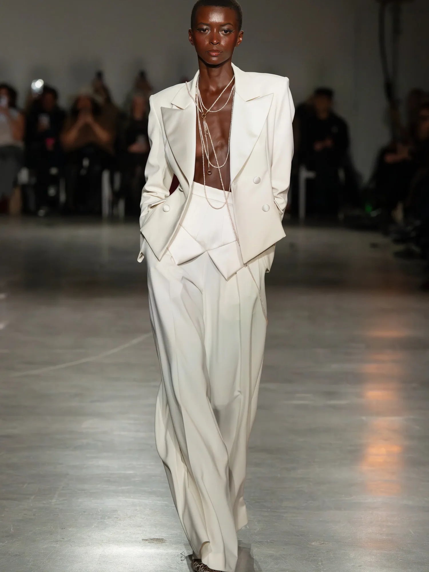 Corset Lapel Wide Leg Trouser