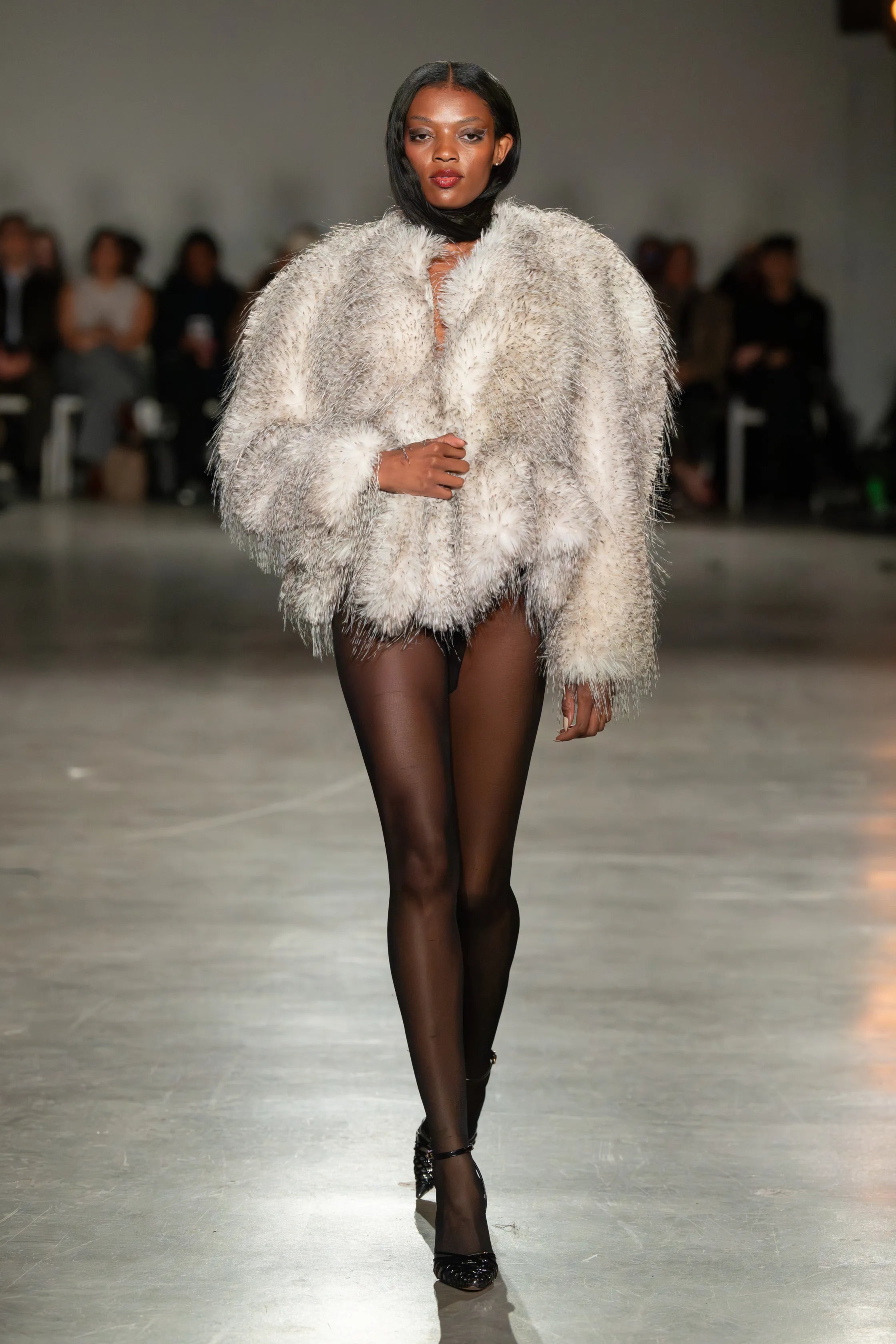 Feathered Faux Fur Coat | Christian Siriano