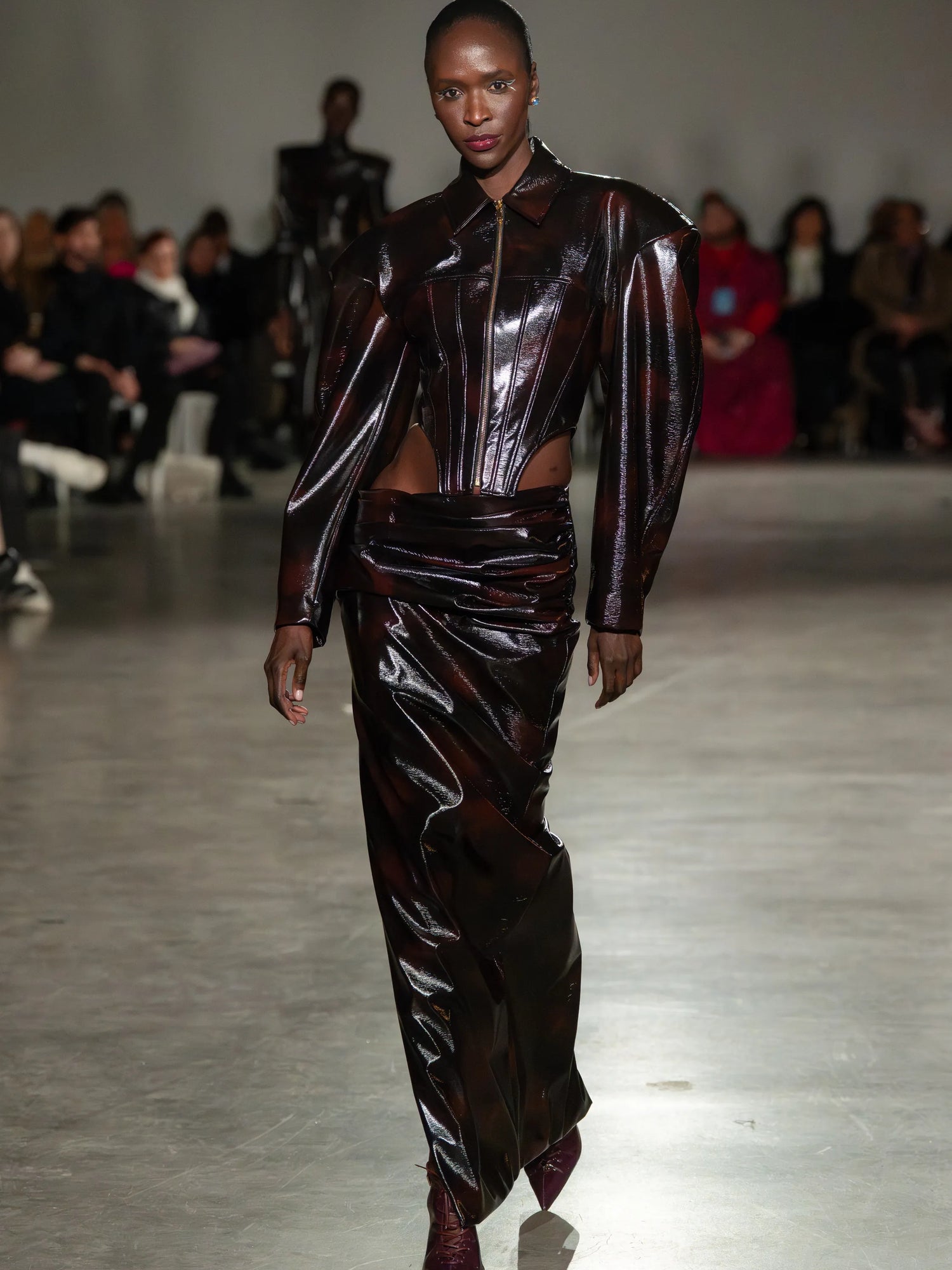 Chocolate Patent Skirt