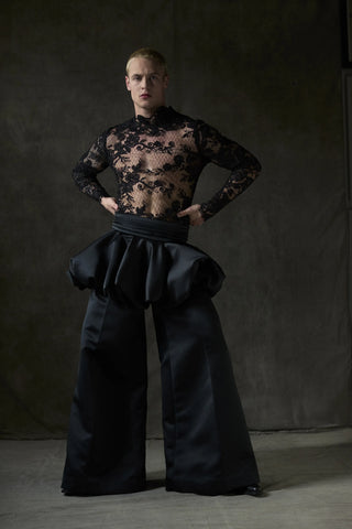 Black Lace Long Sleeve Top