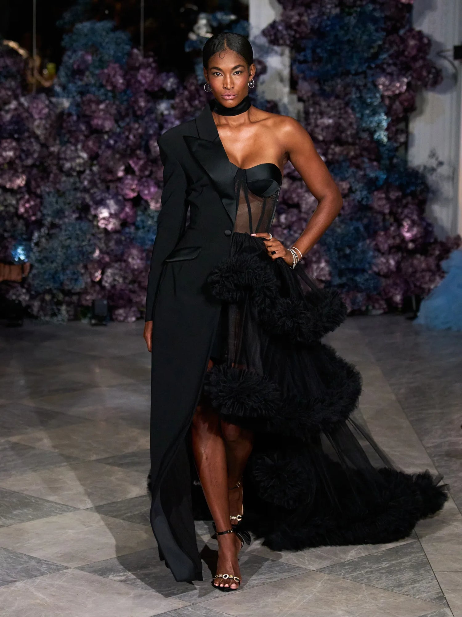 Split Tuxedo and Tulle Layer Gown Christian Siriano