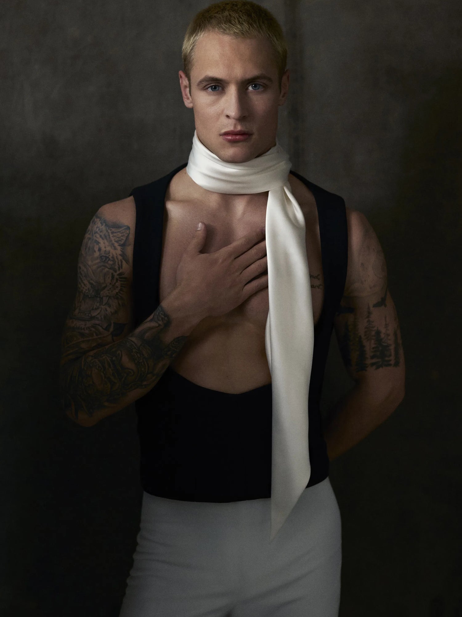 Black Open Front Vest