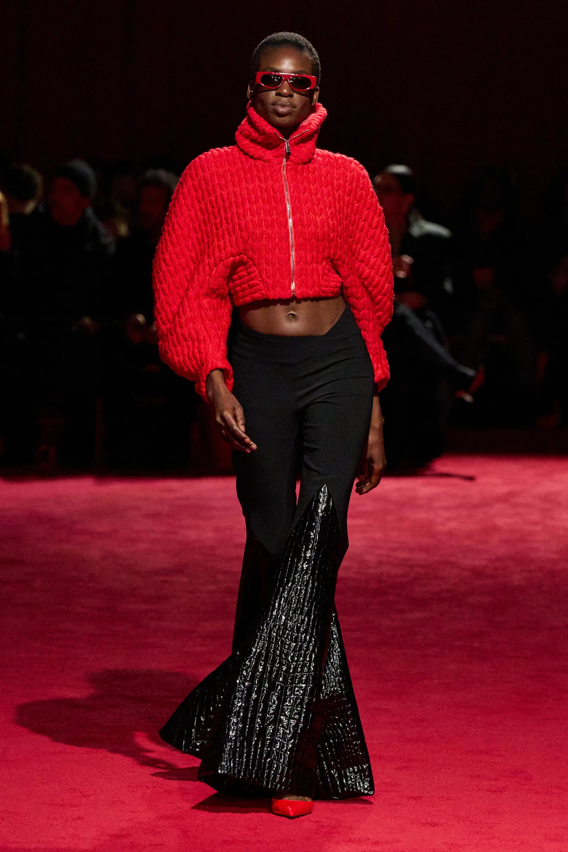 Red Crop Jacket | Christian Siriano