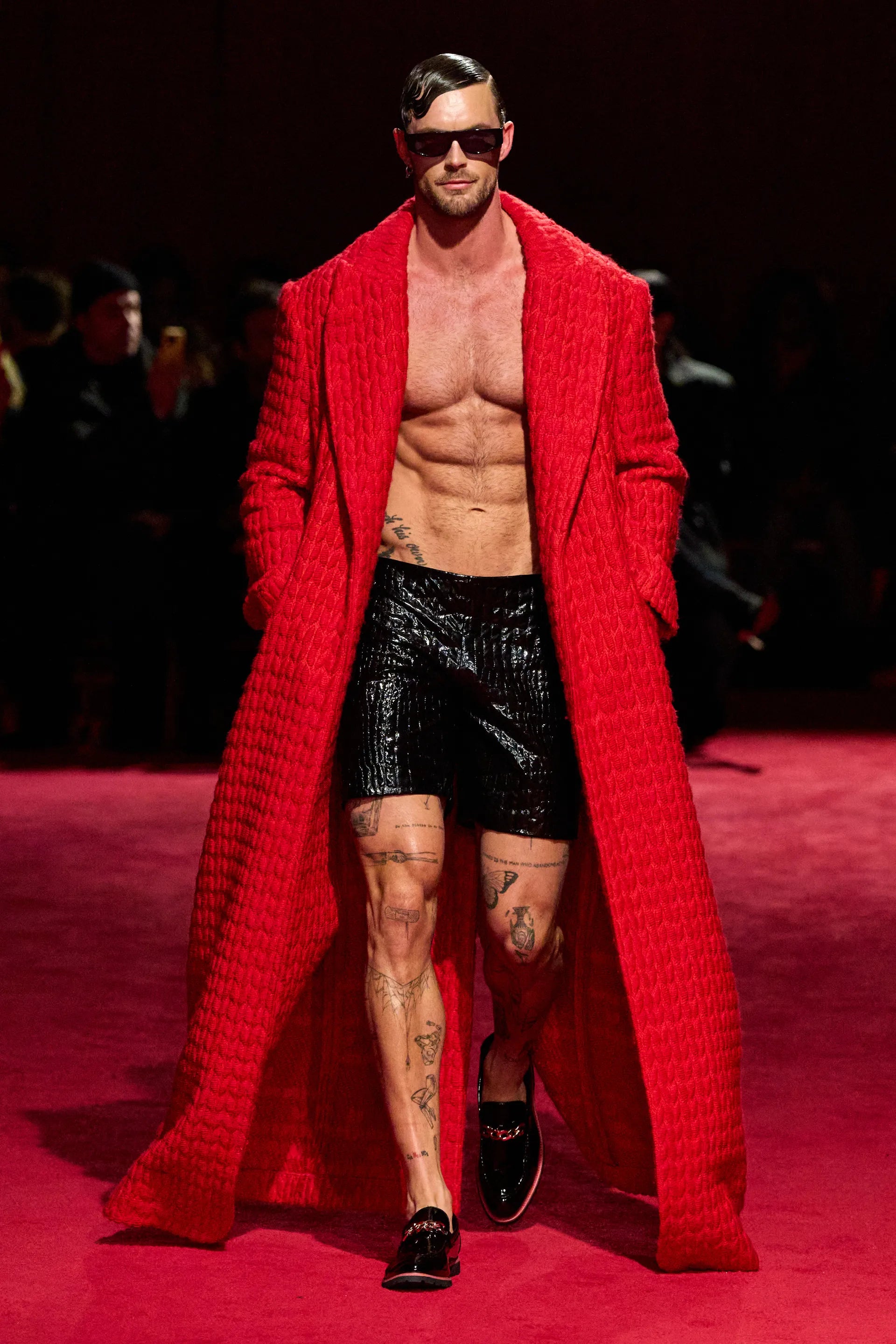 Black Patent Croc Shorts | Christian Siriano