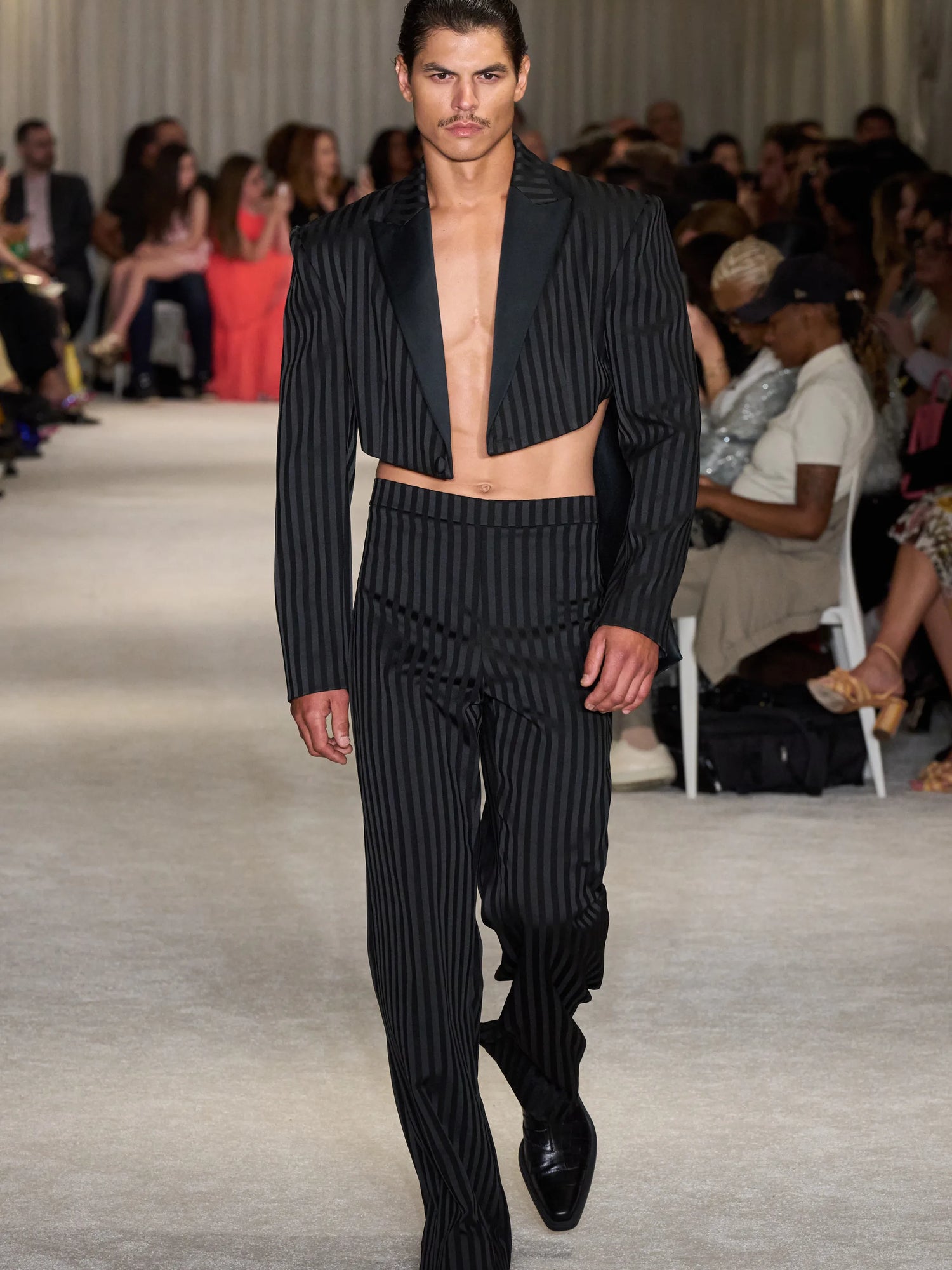 Black Stripe Flare Trouser