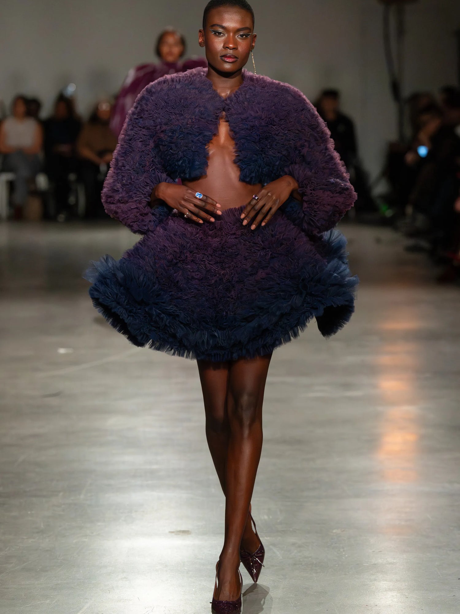 Ombre Tulle Cropped Jacket