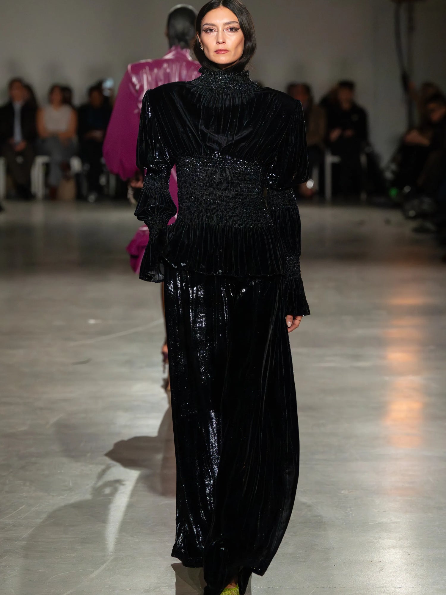 Liquid Velvet Wide Leg Trousers
