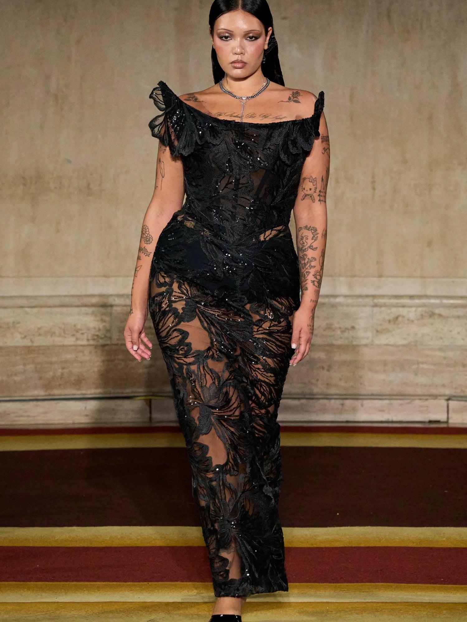 Structured Neckline Corset Gown