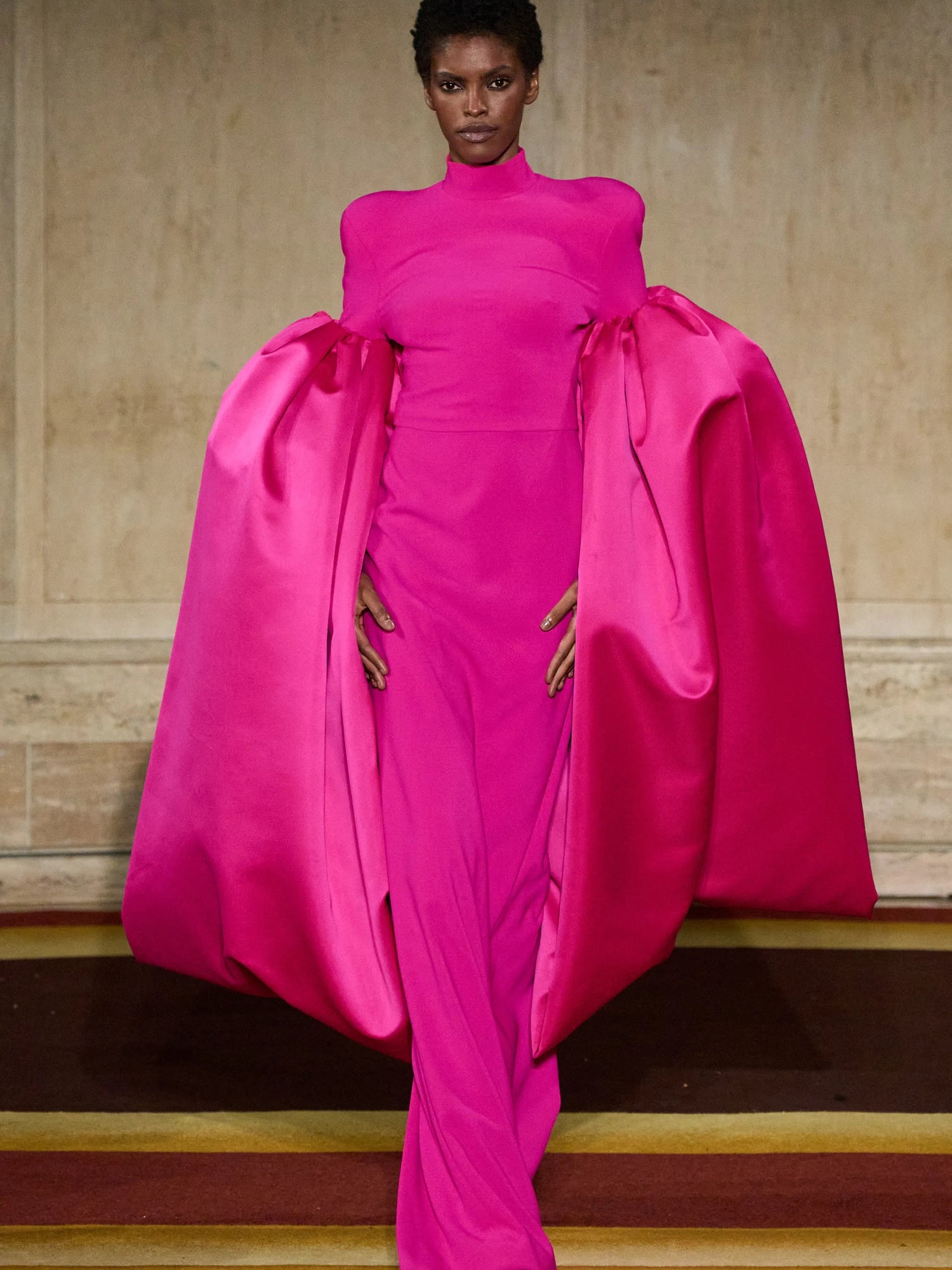 Majestic Cascading Sleeve Gown
