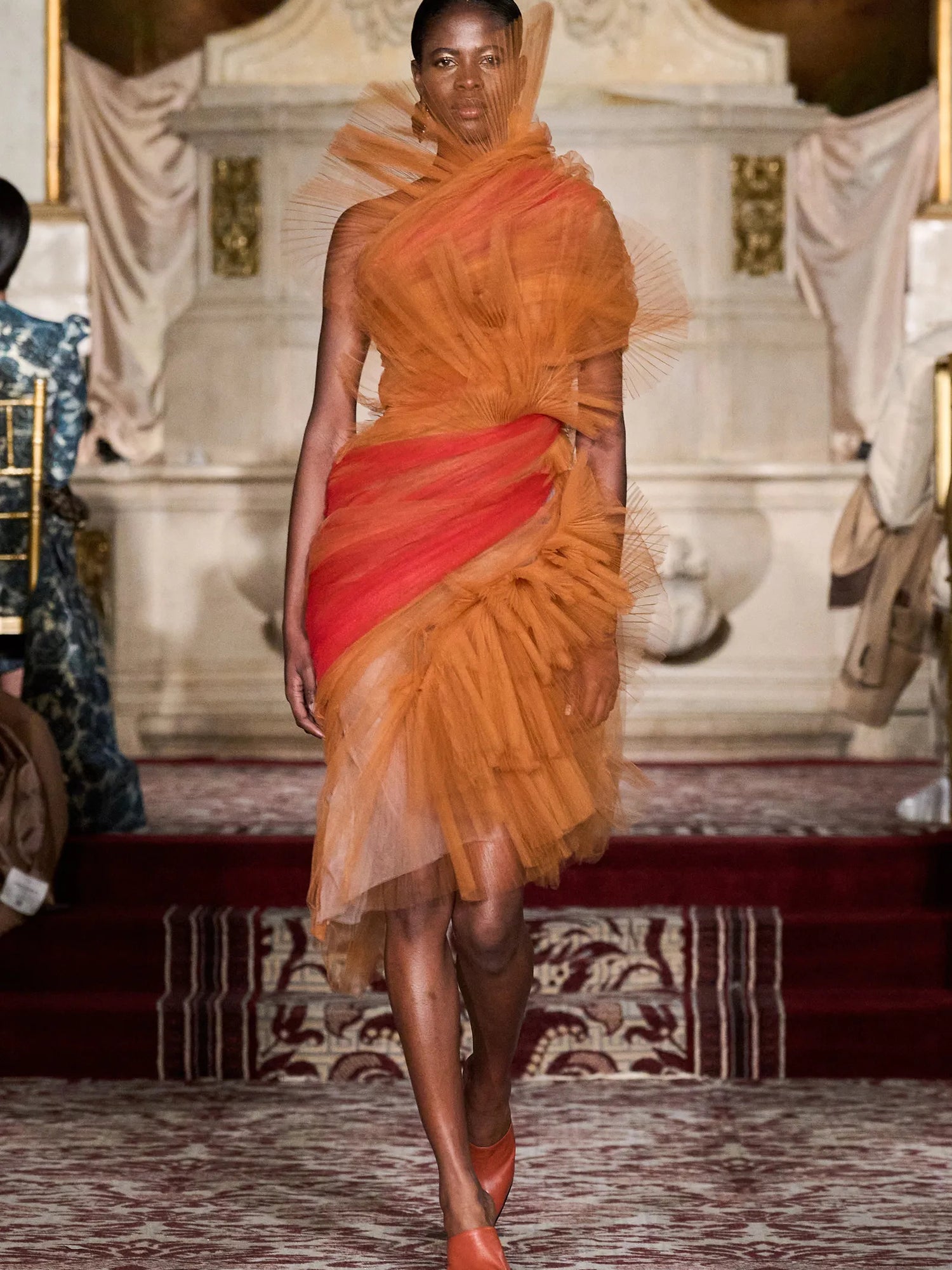 Pleated Terracotta Tulle Dress | Christian Siriano Pleated Terracotta Tulle Dress | Christian Siriano