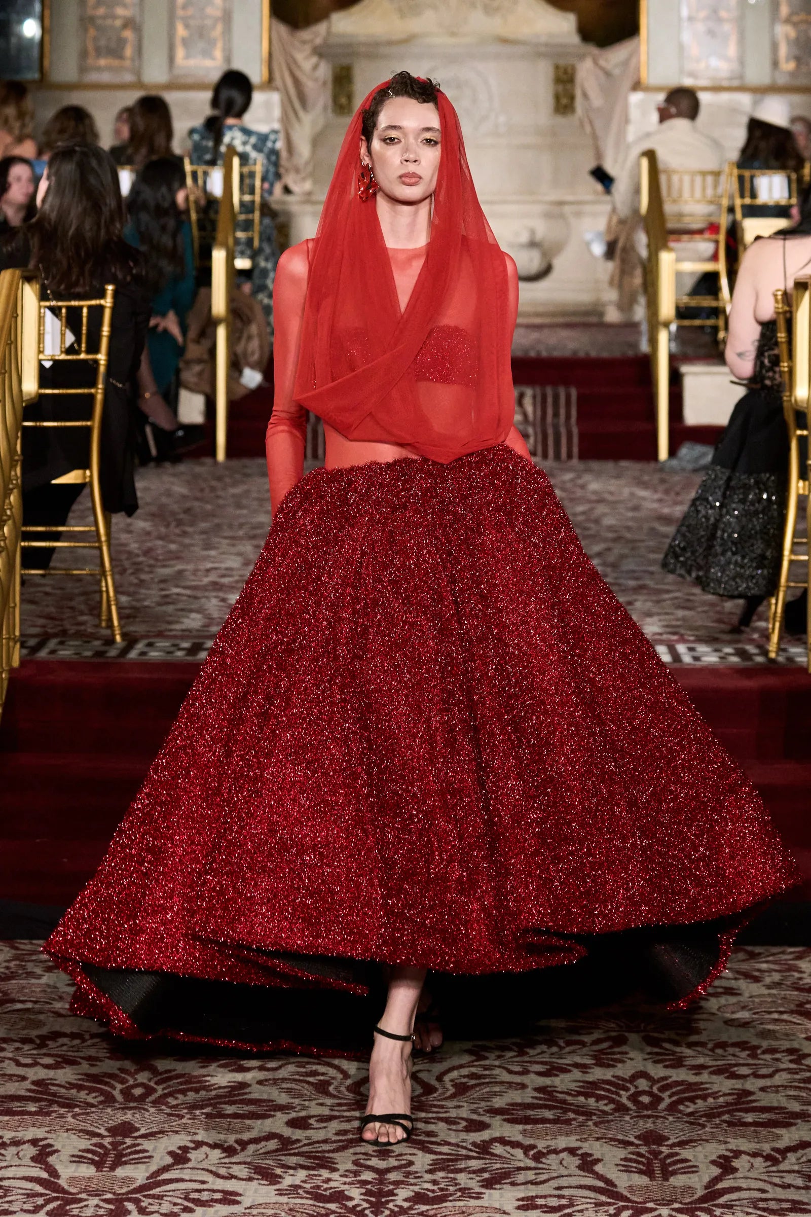 christian siriano red dress FW2025