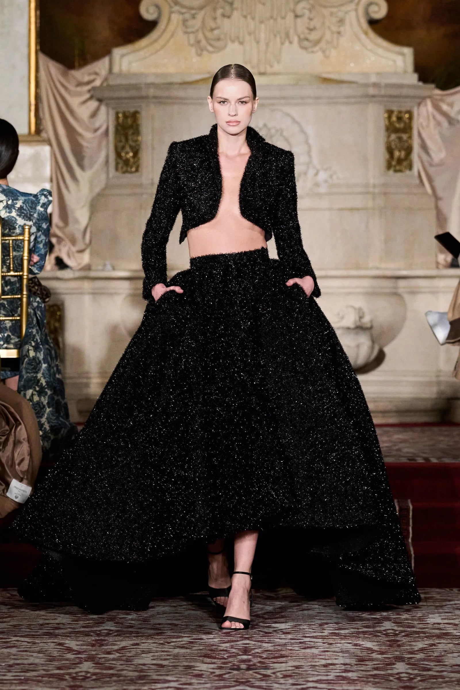 Black Tinsel Ball Skirt | Christian Siriano