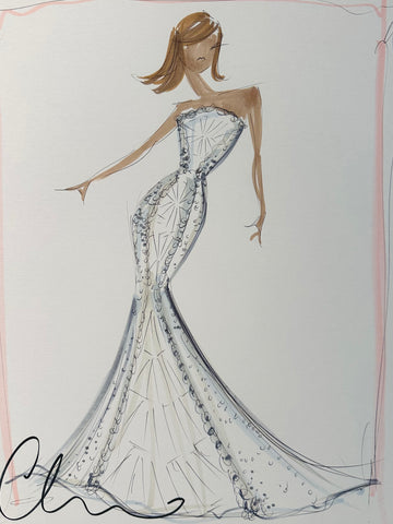 "Halle Berry - Oscars Gown" - ORIGINAL SKETCH