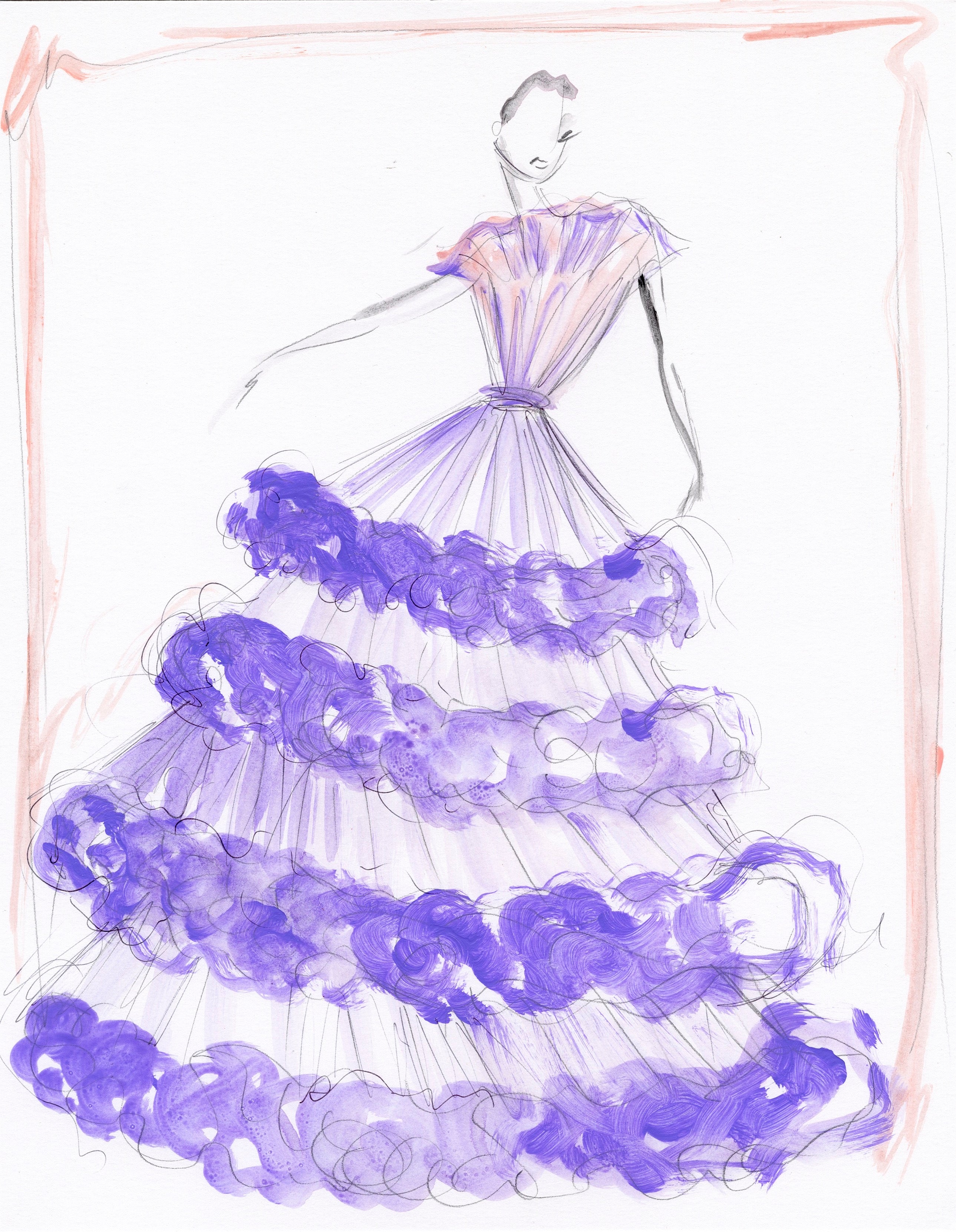 Paintings of Tulle Dresses