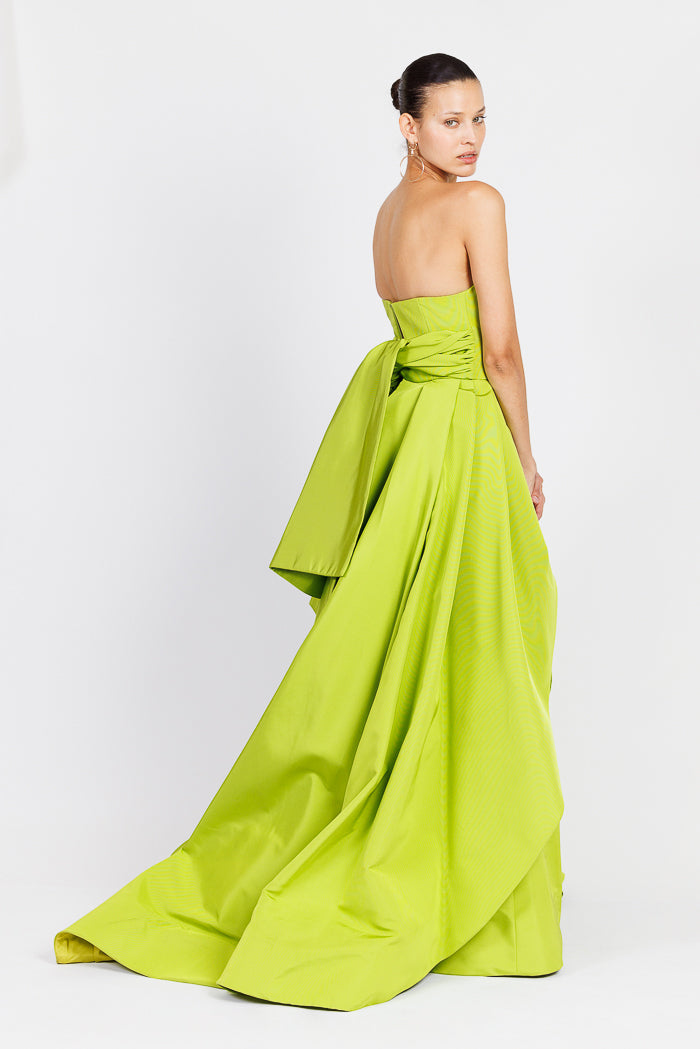 Lime Silk Faille Gown