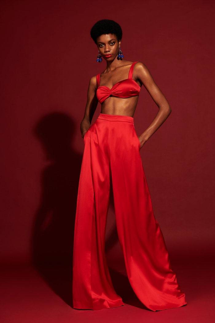 Satin Wide Leg Trousers | Christian Siriano Satin Wide Leg Trousers | Christian Siriano