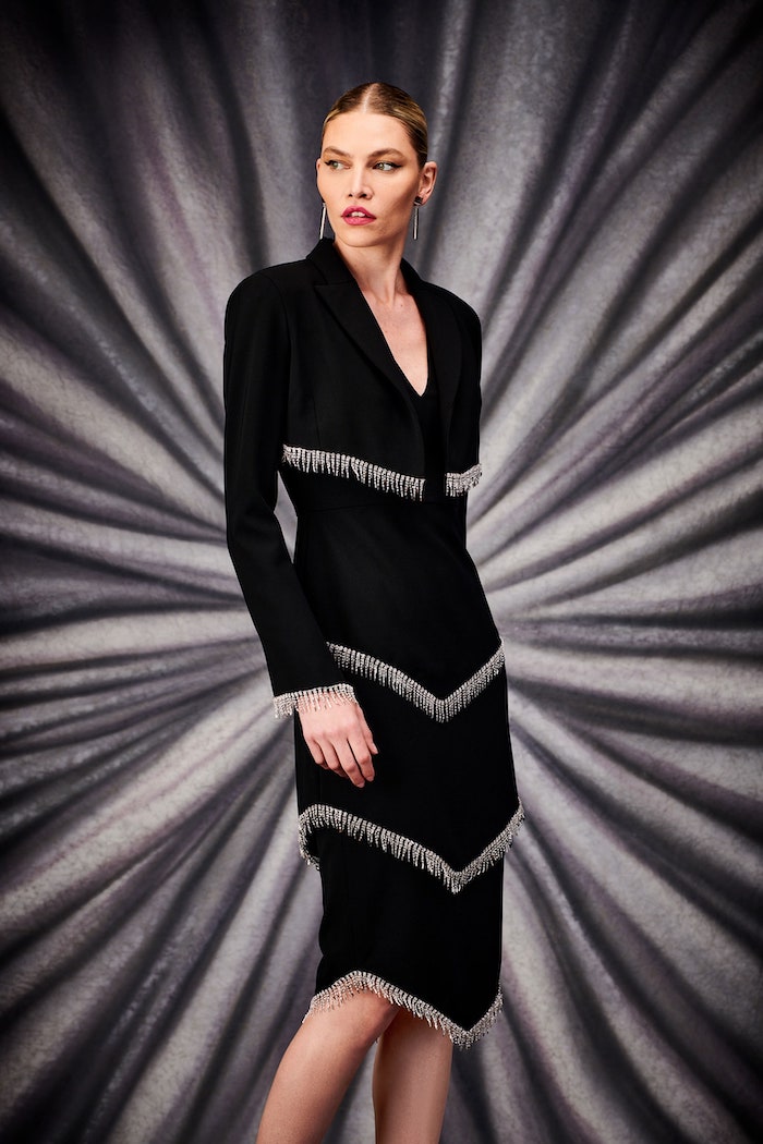 パーティードレス Single-breasted Blazer Dress Bianca Feather Blazer Dress | Adelyn Rae