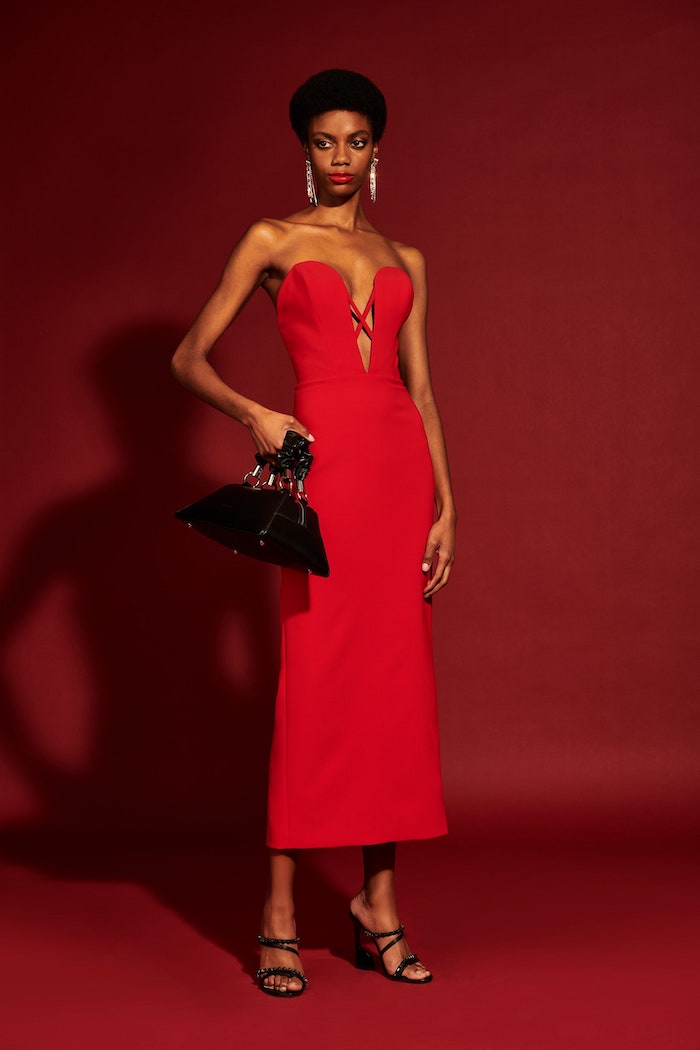 criss cross red dress Jersey Cross Strap Gown- Cabernet Red XL